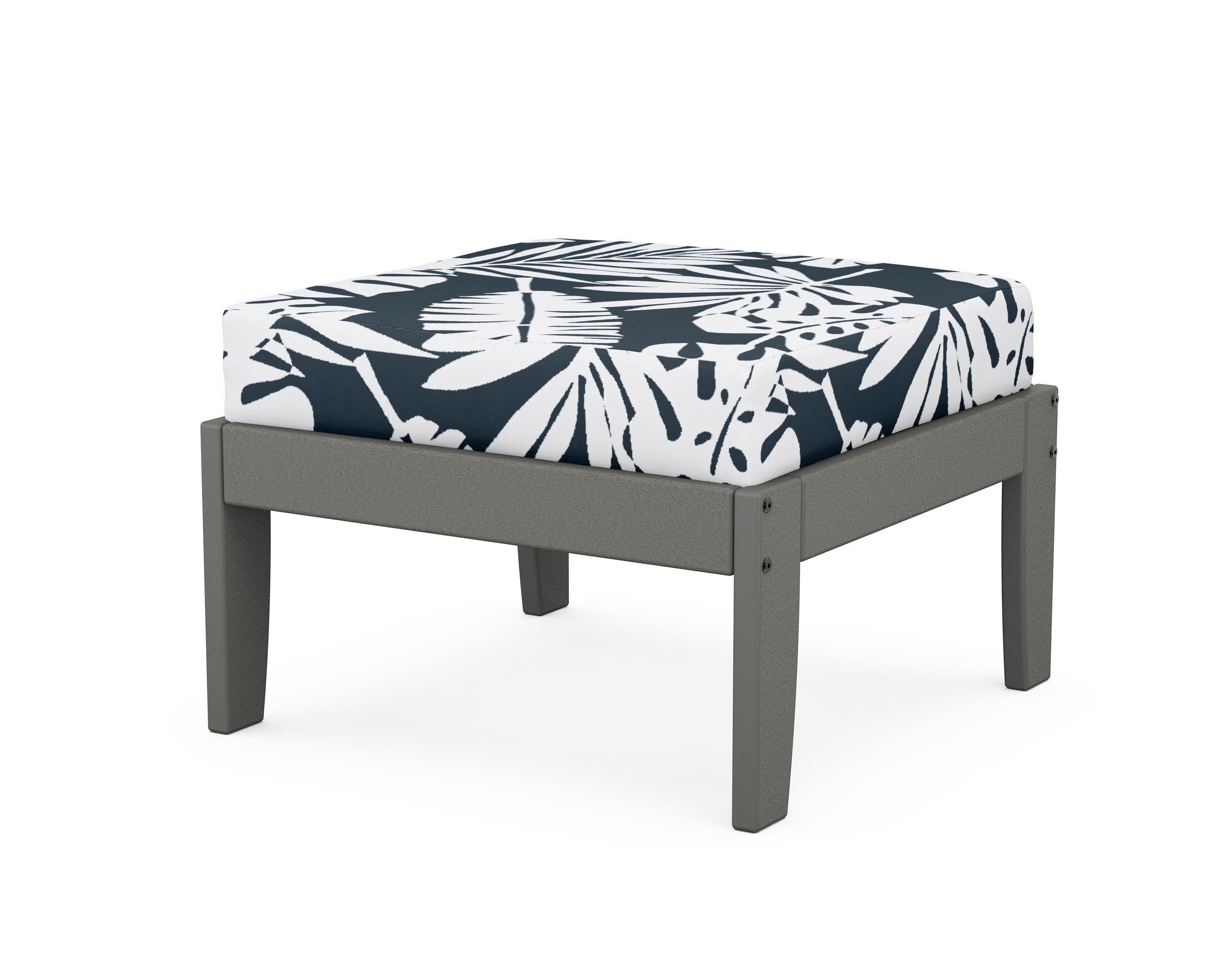 Modular Ottoman - Classic in Slate Grey / Leaf Marine Indigo