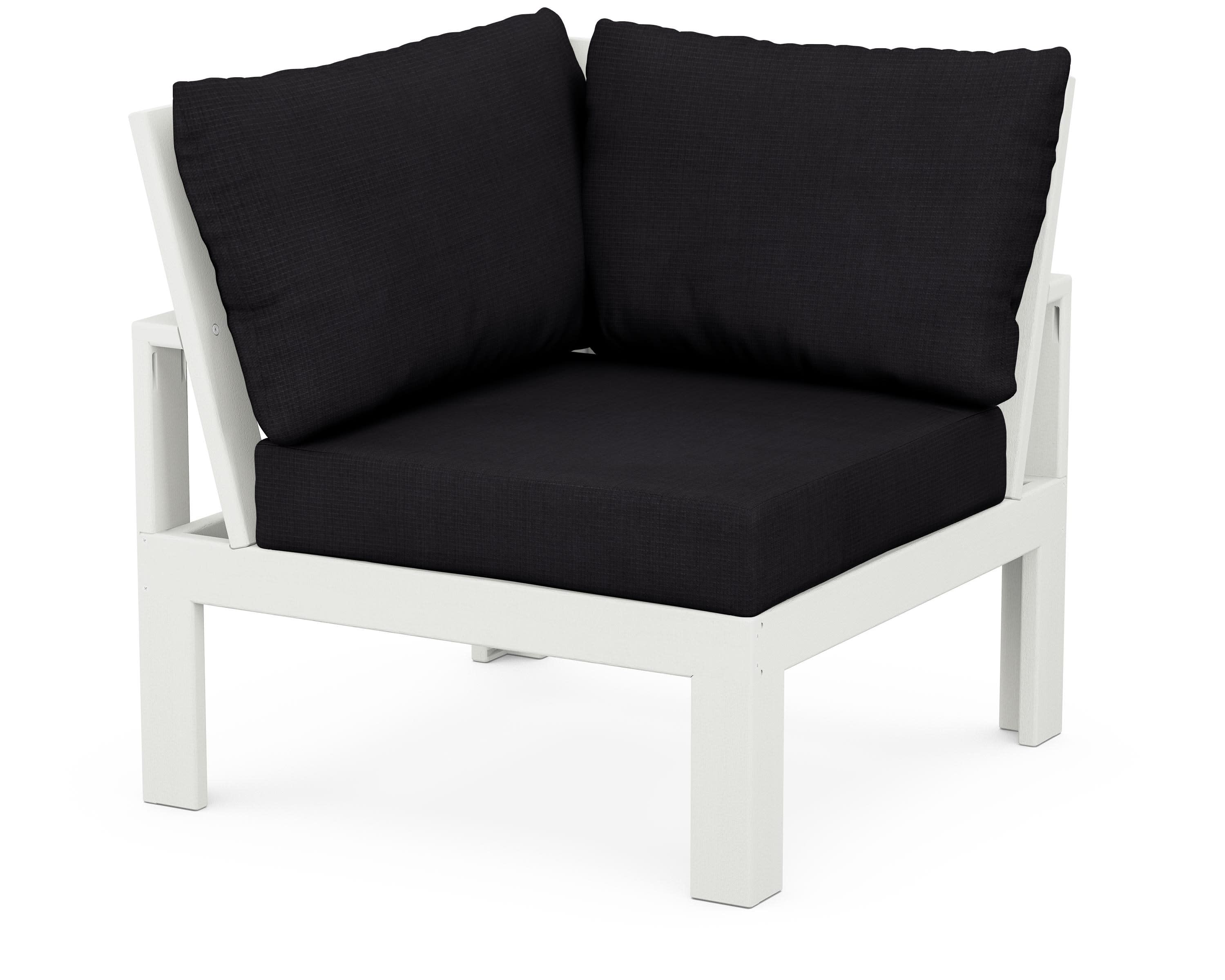 Modular Corner Chair in Vintage White / Midnight Linen
