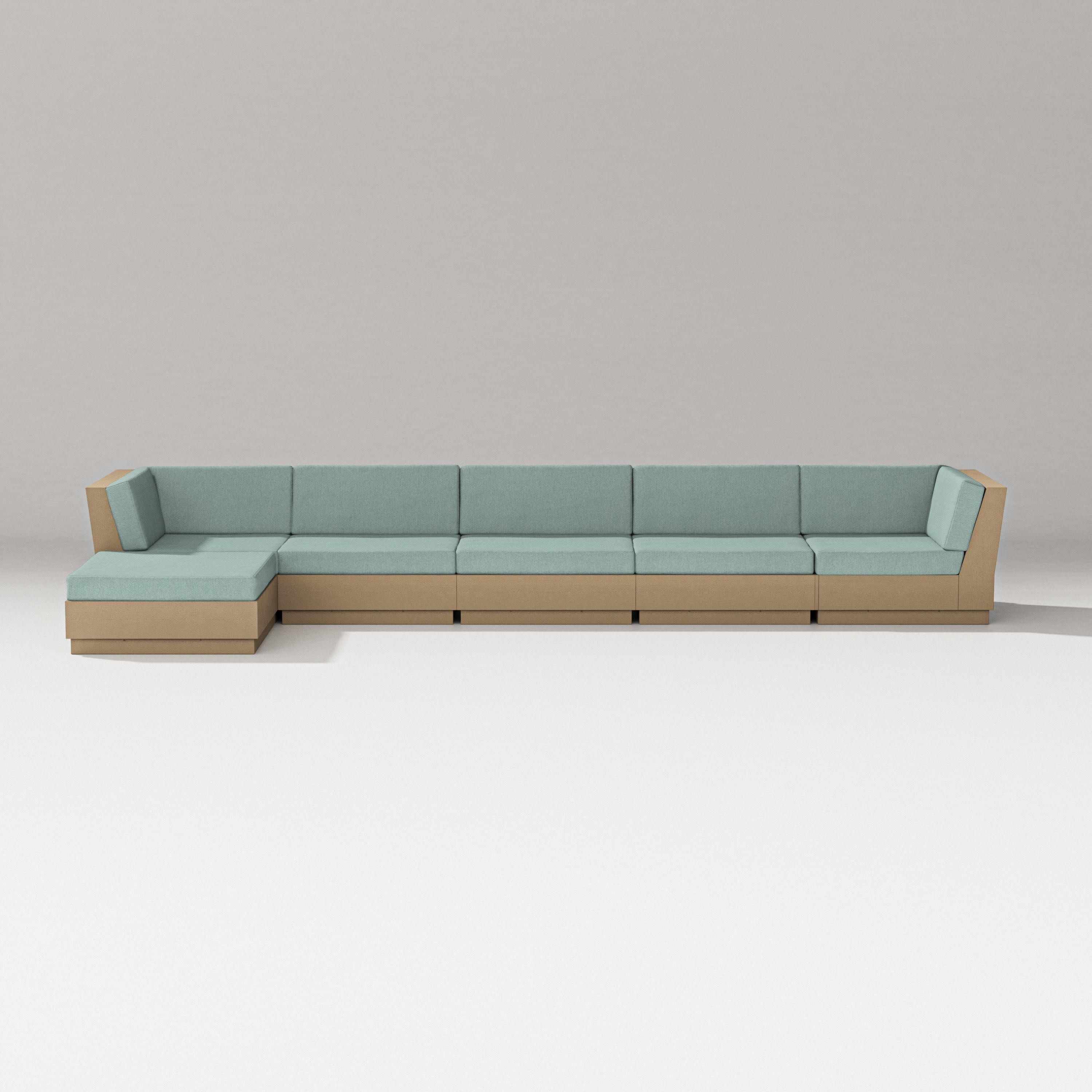 Elevate 6-Piece Chaise Sectional in Vintage Sahara / Glacier Spa