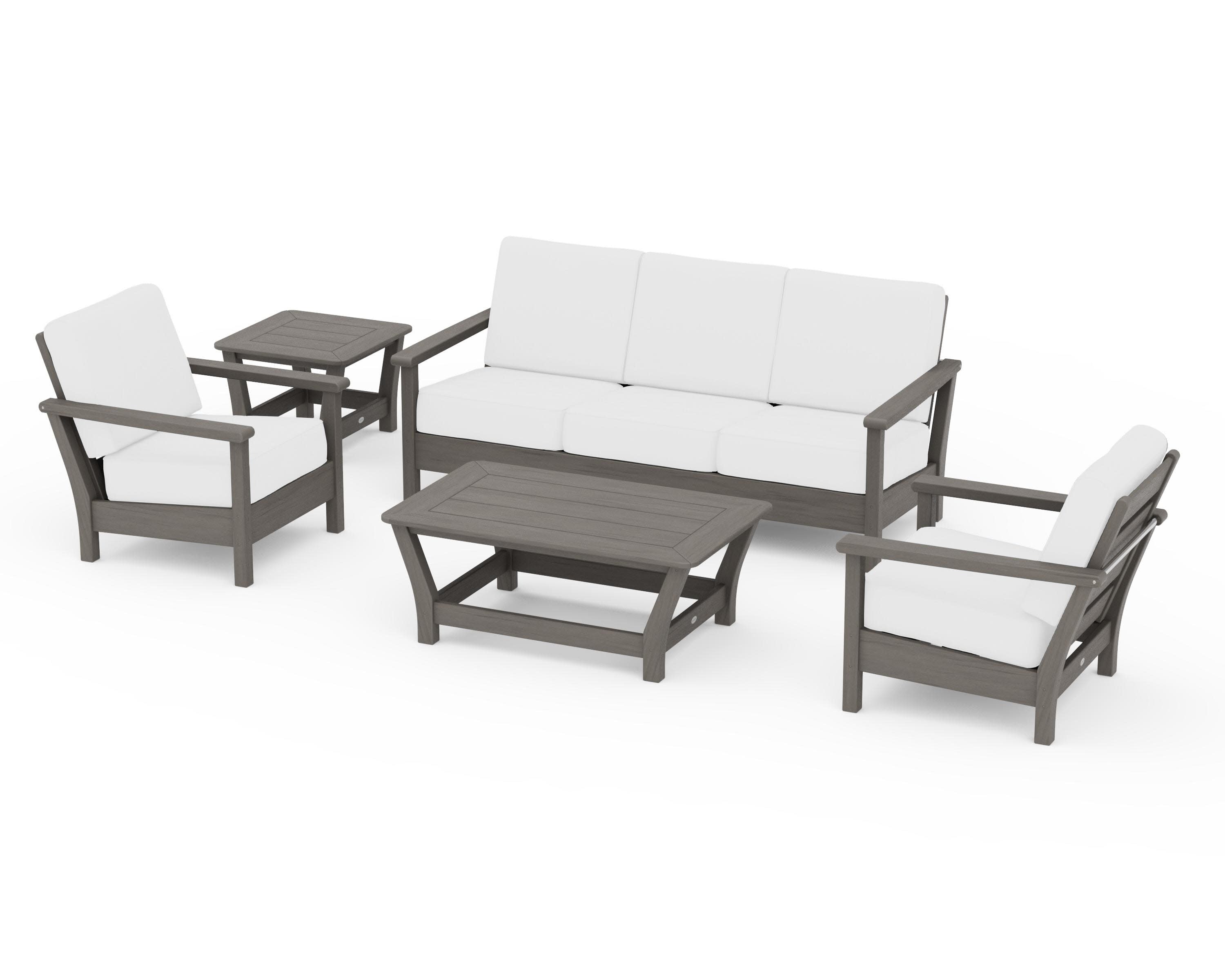 Harbour 5-Piece Deep Seating Set in Driftwood / Natural