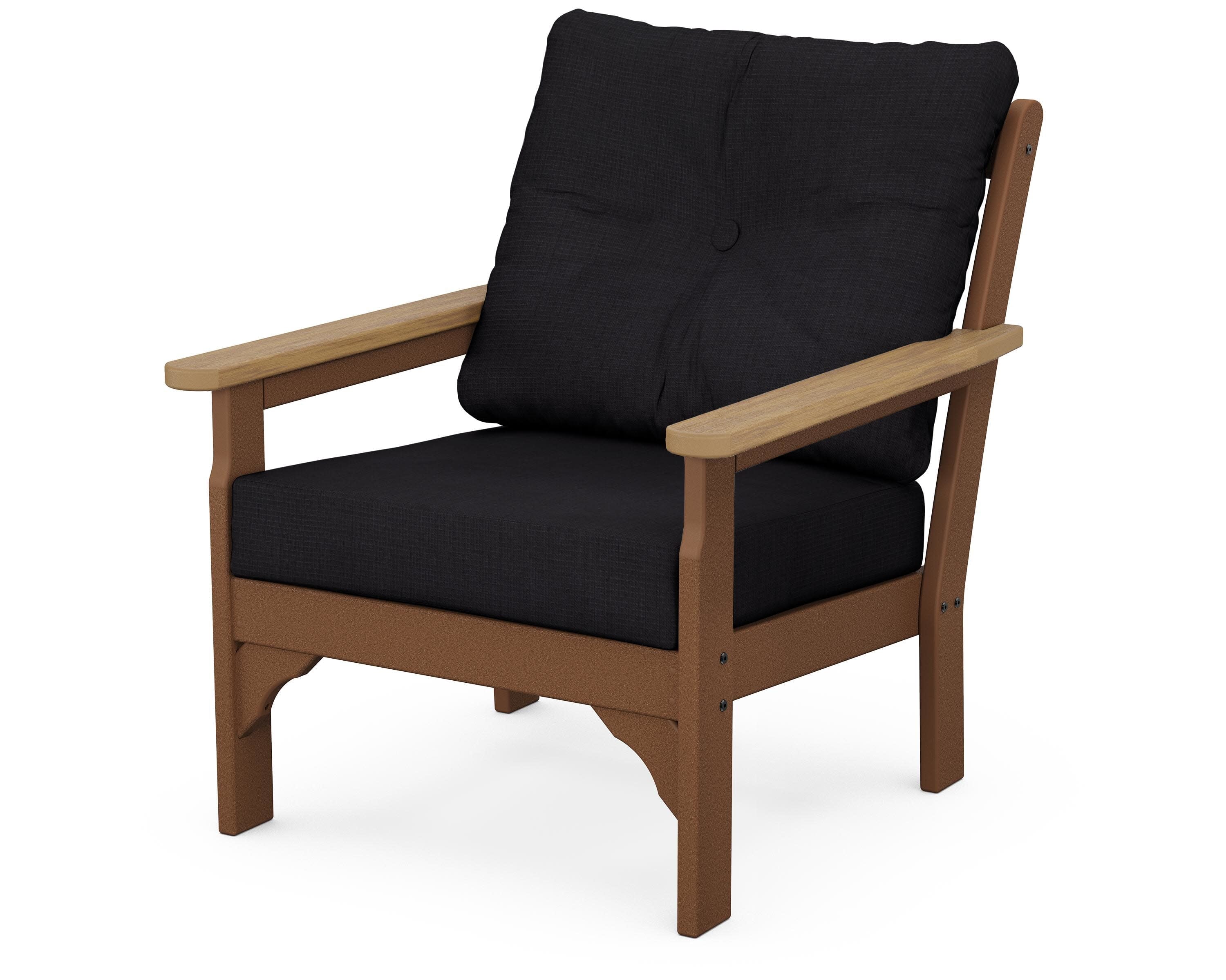 Vineyard Deep Seating Chair in Teak / Natural / Midnight Linen