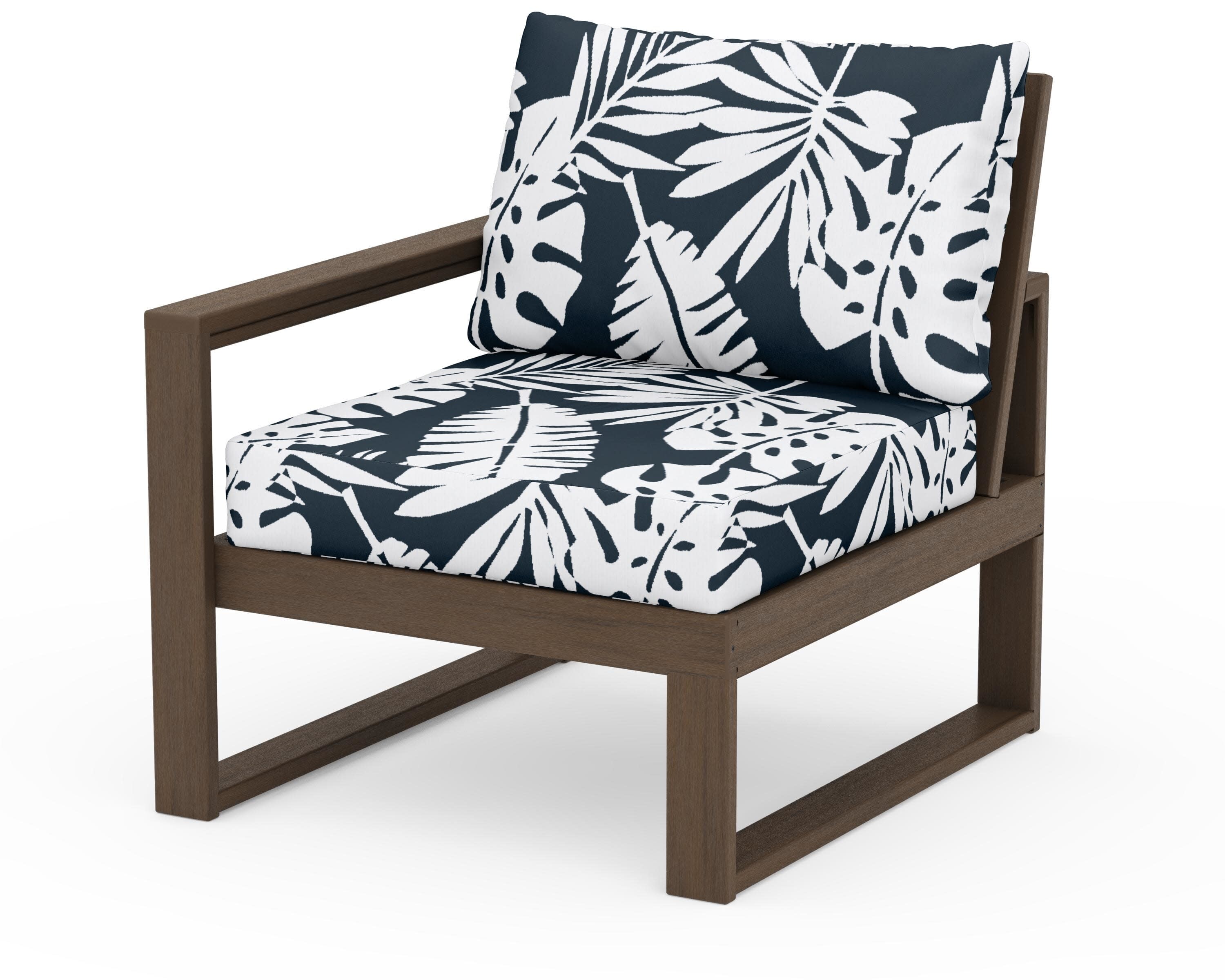 EDGE Modular Left Arm Chair in Kona / Leaf Marine Indigo