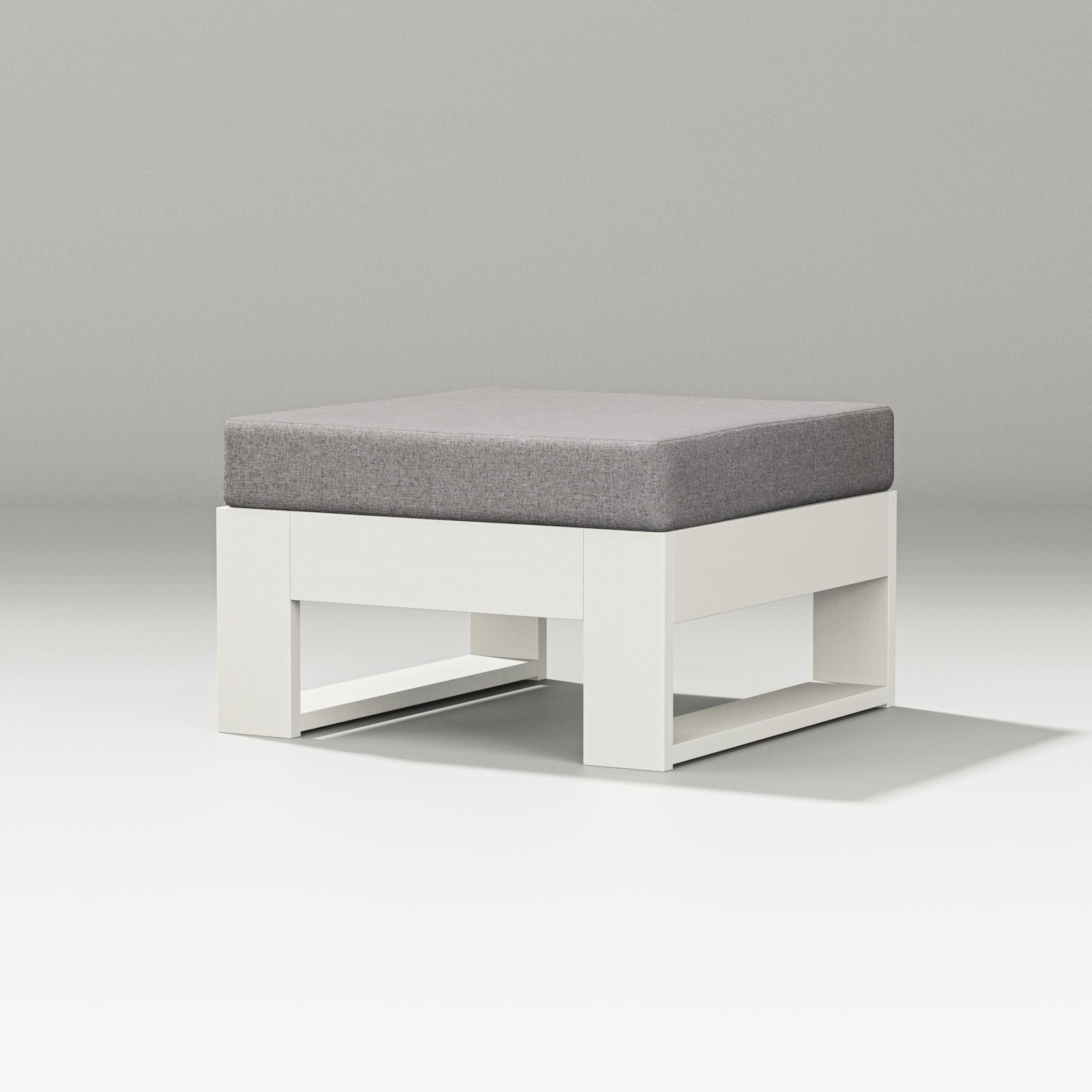 Latitude Lounge Ottoman in Vintage White / Grey Mist