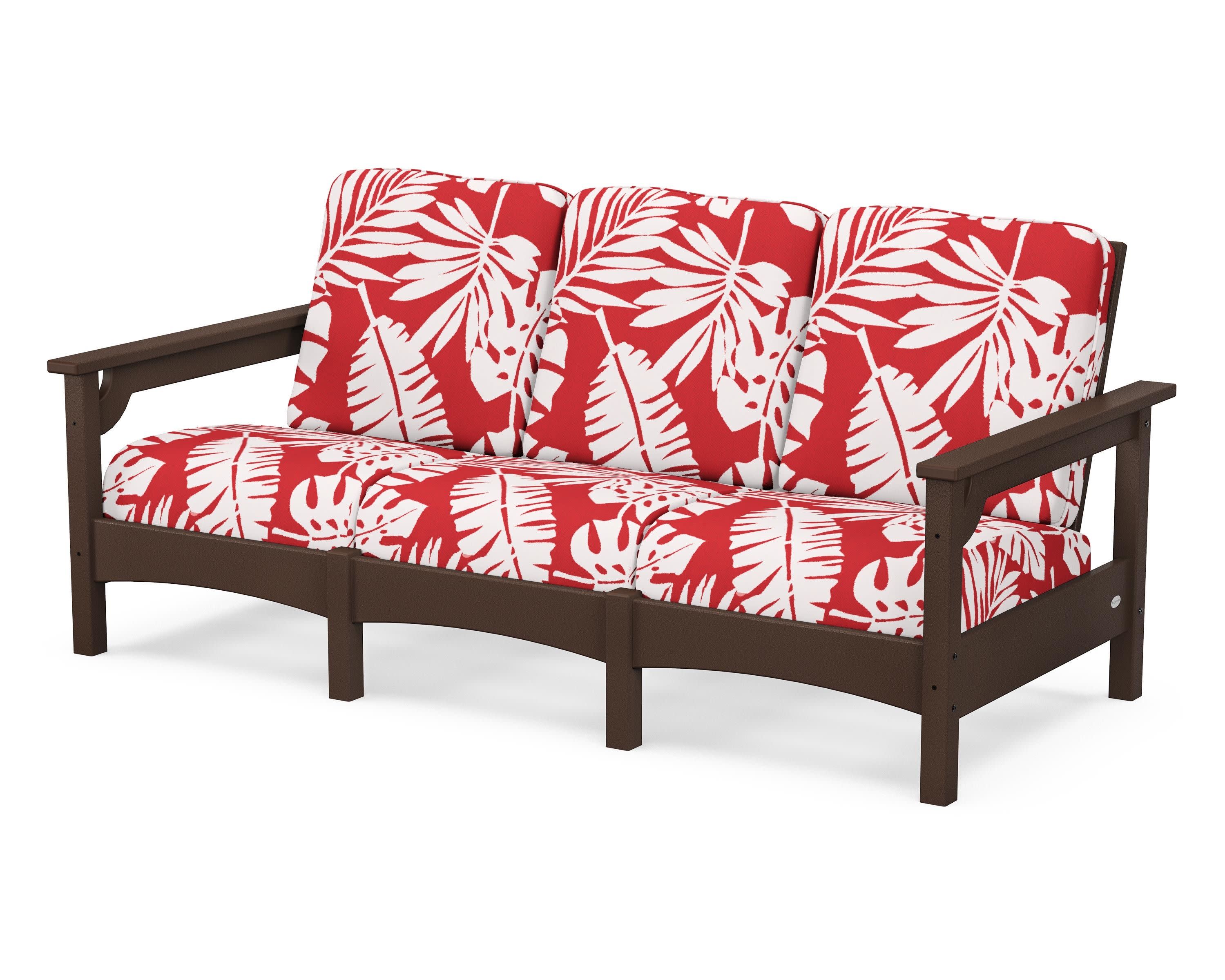 Club Sofa in Mahogany / Leaf Crimson