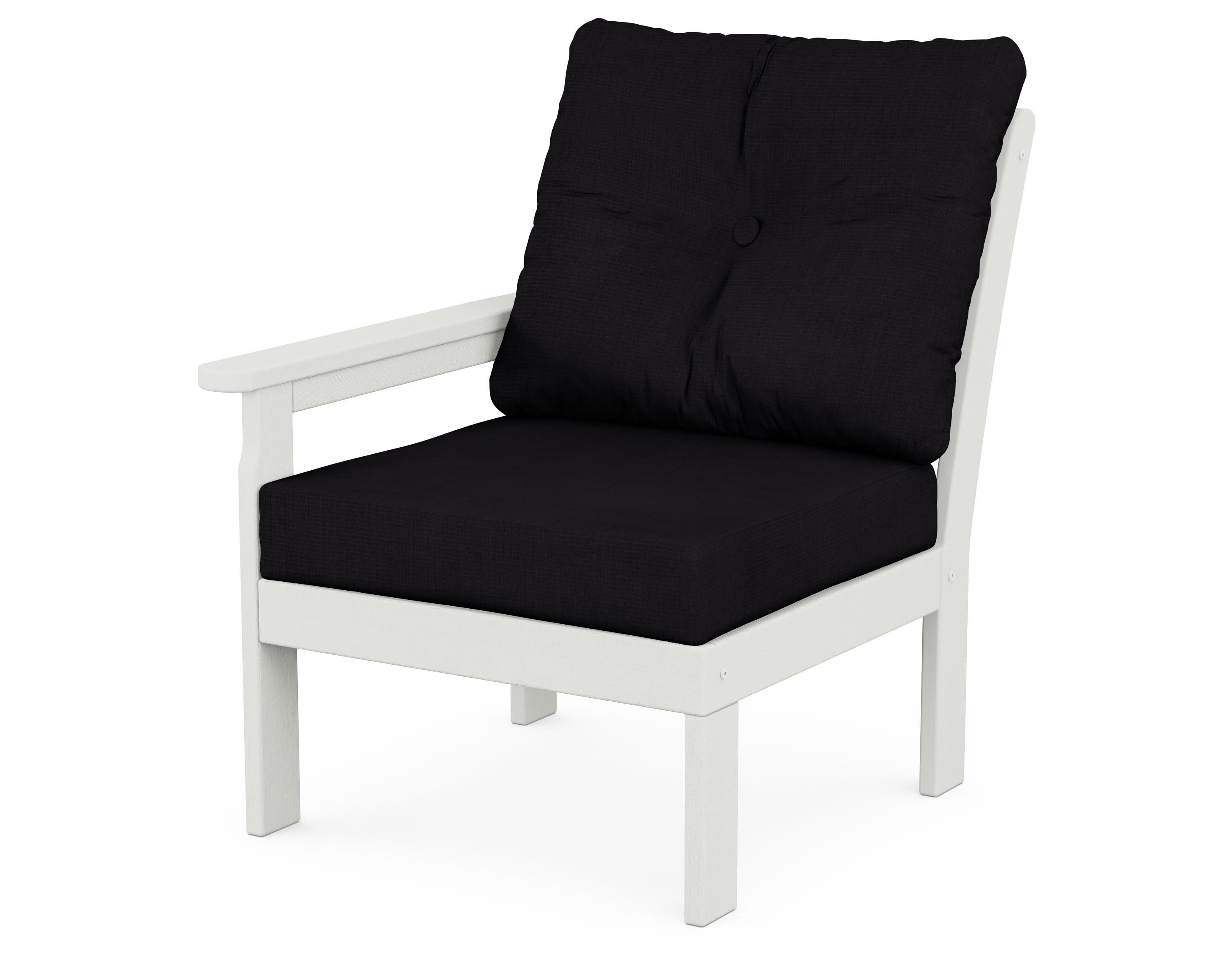 Vineyard Modular Left Arm Chair in Vintage White / Midnight Linen