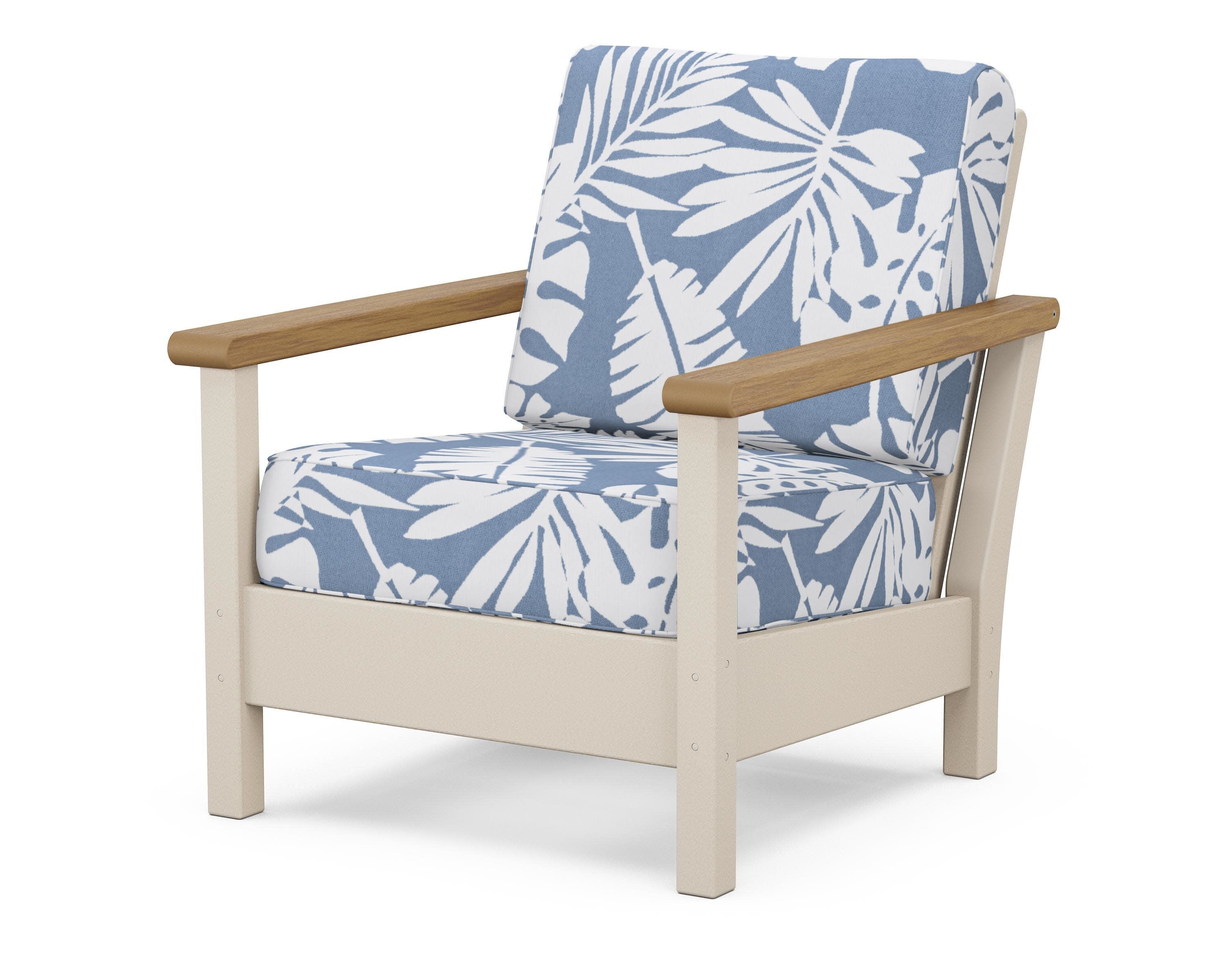 Harbour Deep Seating Chair in Sand / Natural / Leaf Sky Blue