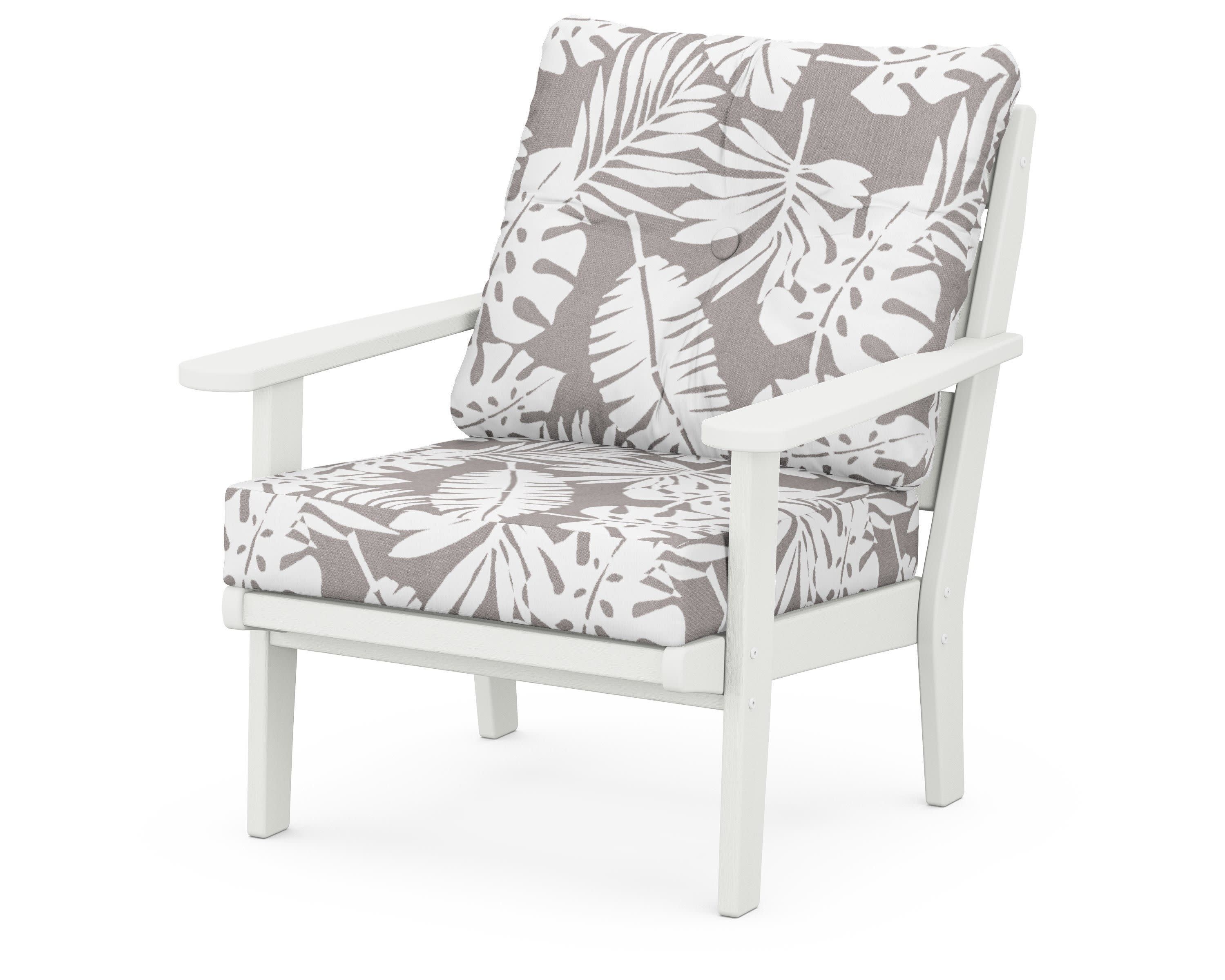 Lakeside Deep Seating Chair in Vintage White / Leaf Grey Mist