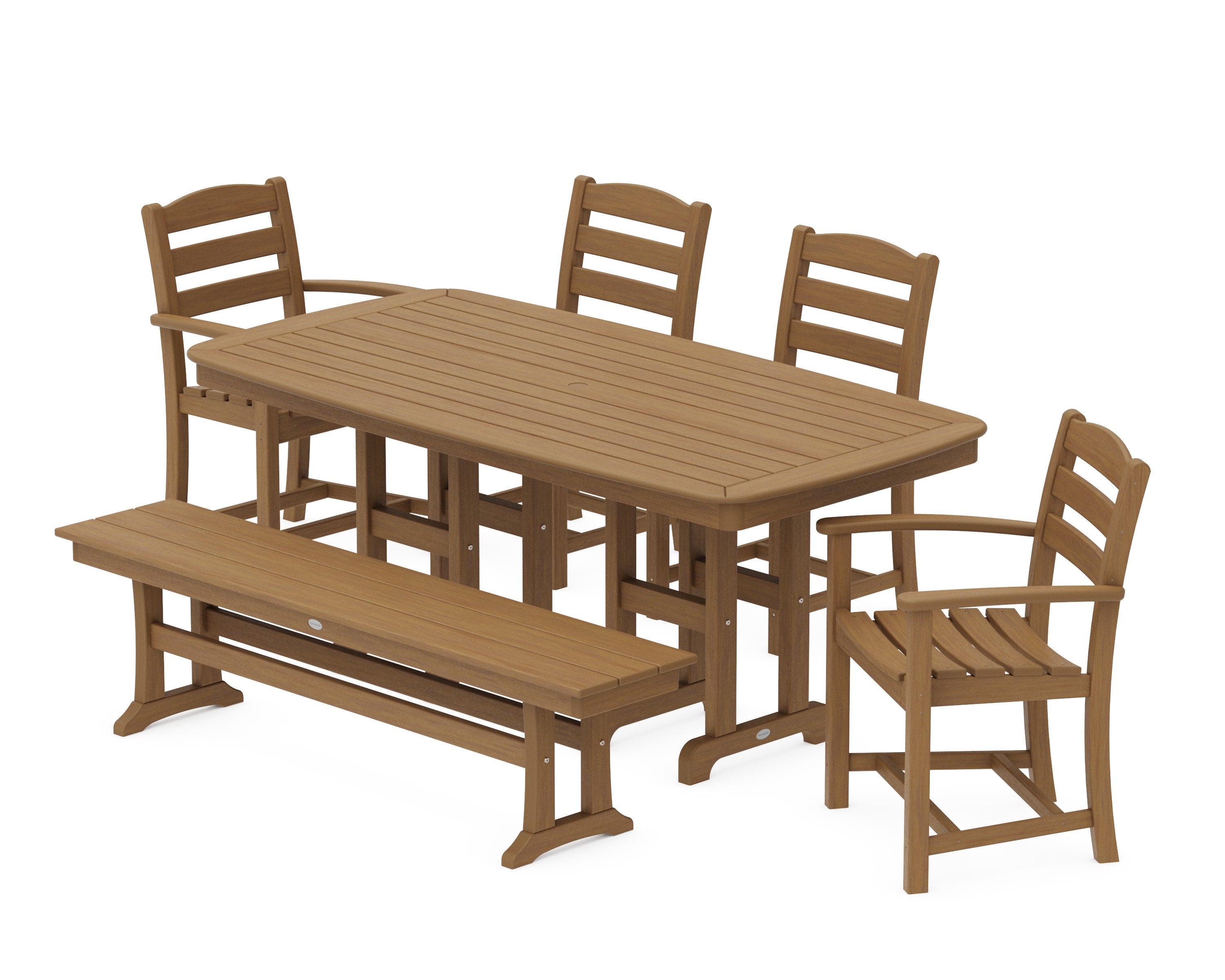La Casa Caf 6-Piece Dining Set with Bench in Natural