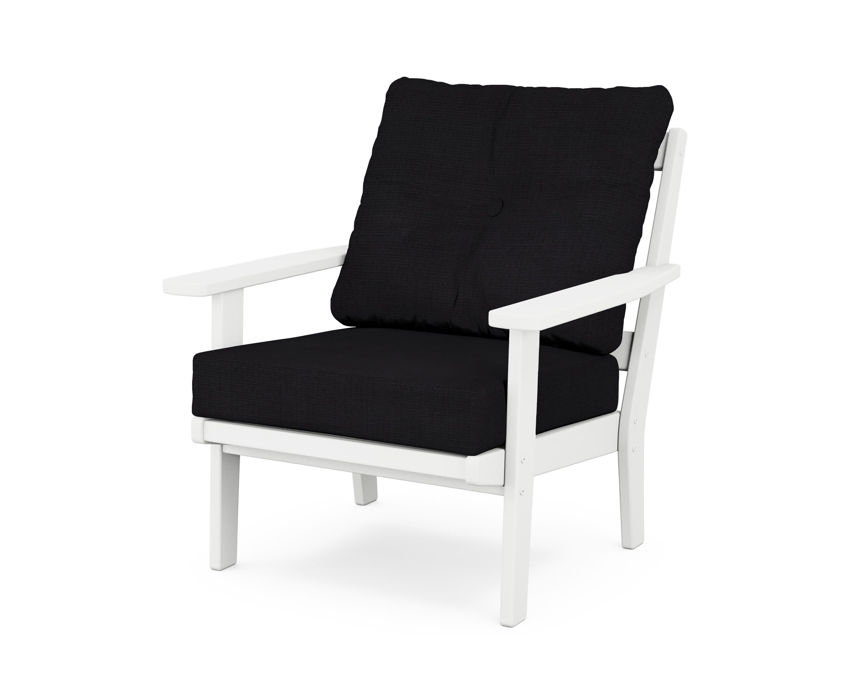 Oxford Deep Seating Chair in White / Midnight Linen