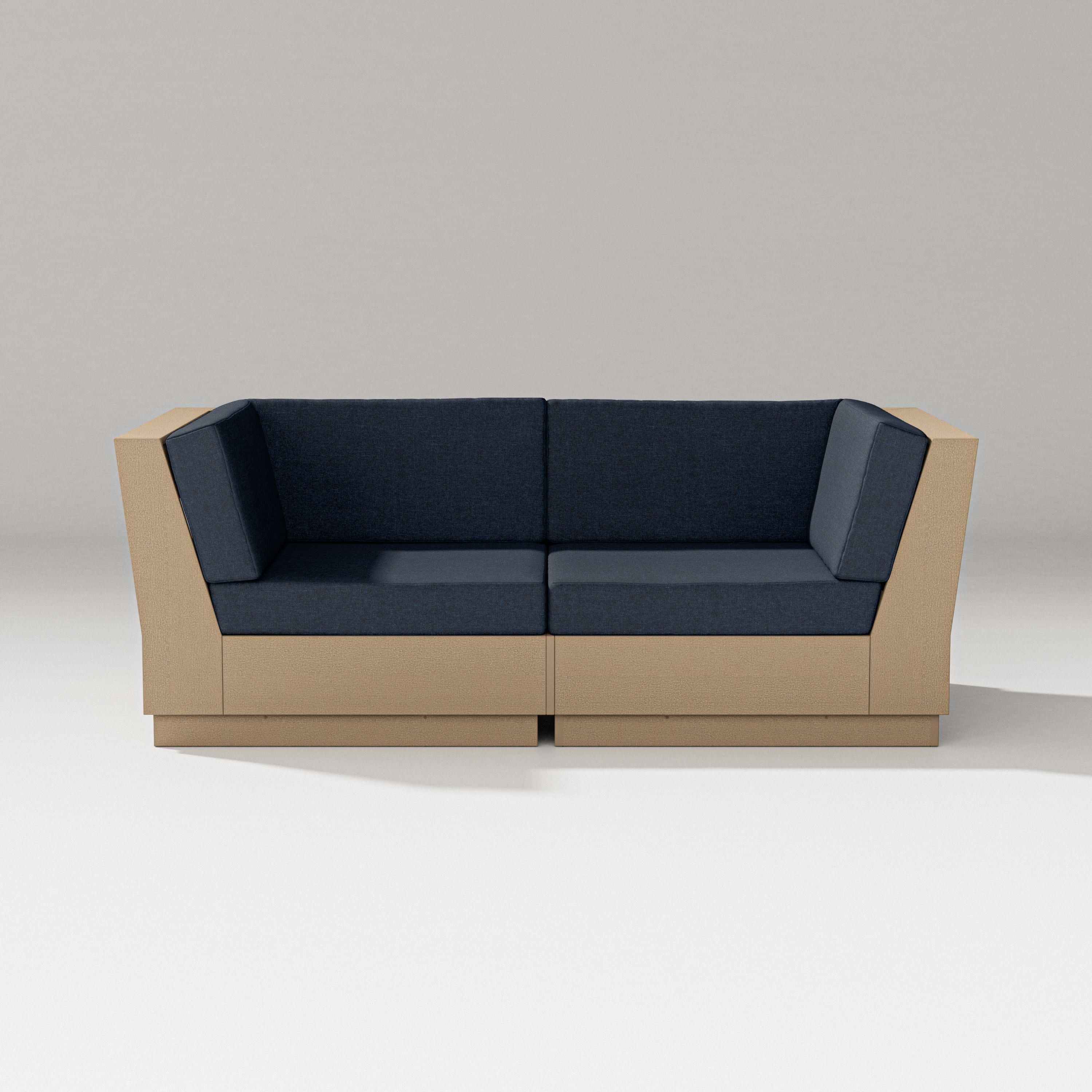Elevate Loveseat Sectional in Vintage Sahara / Marine Indigo