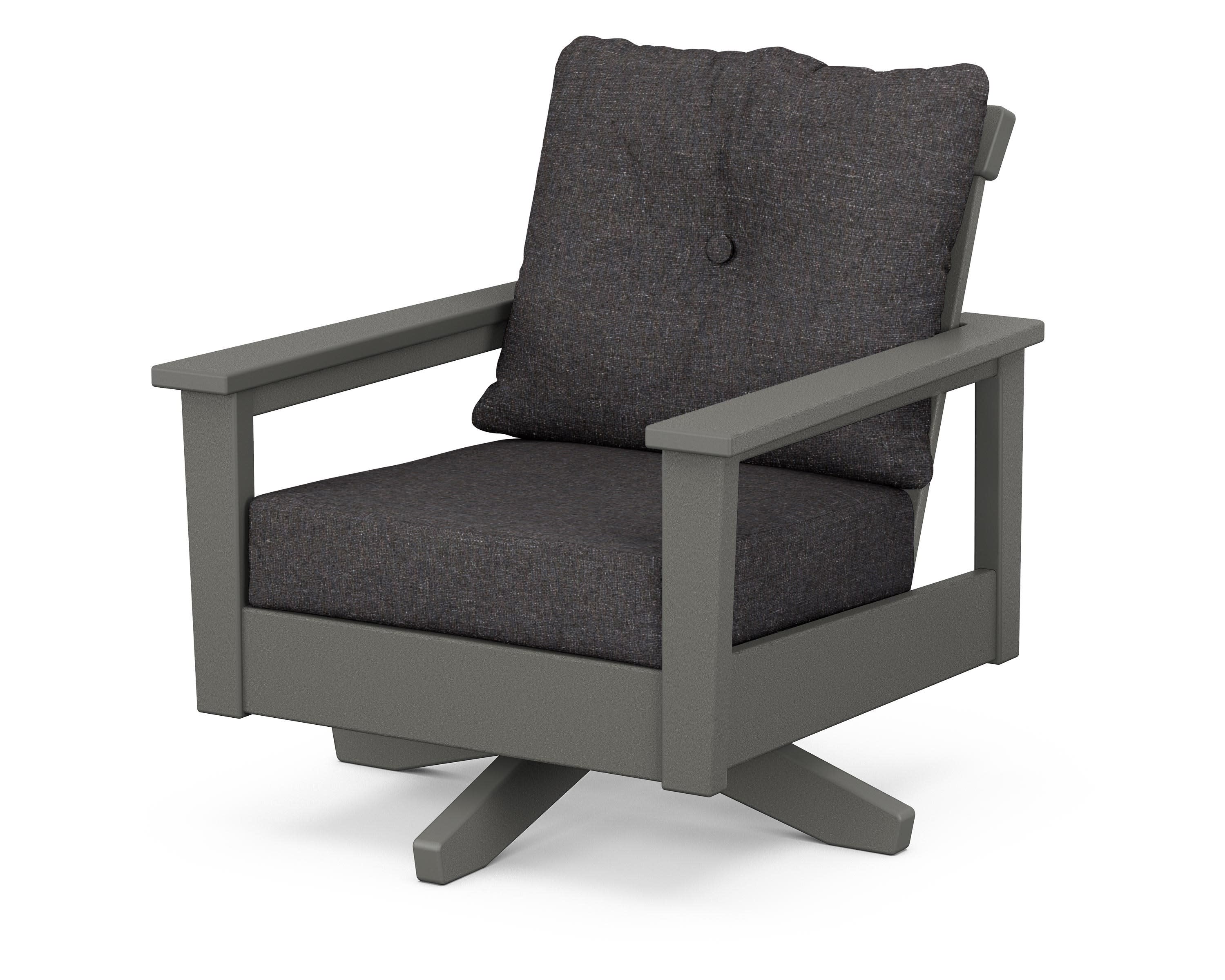 Prescott Deep Seating Swivel Chair in Slate Grey / Ash Charcoal