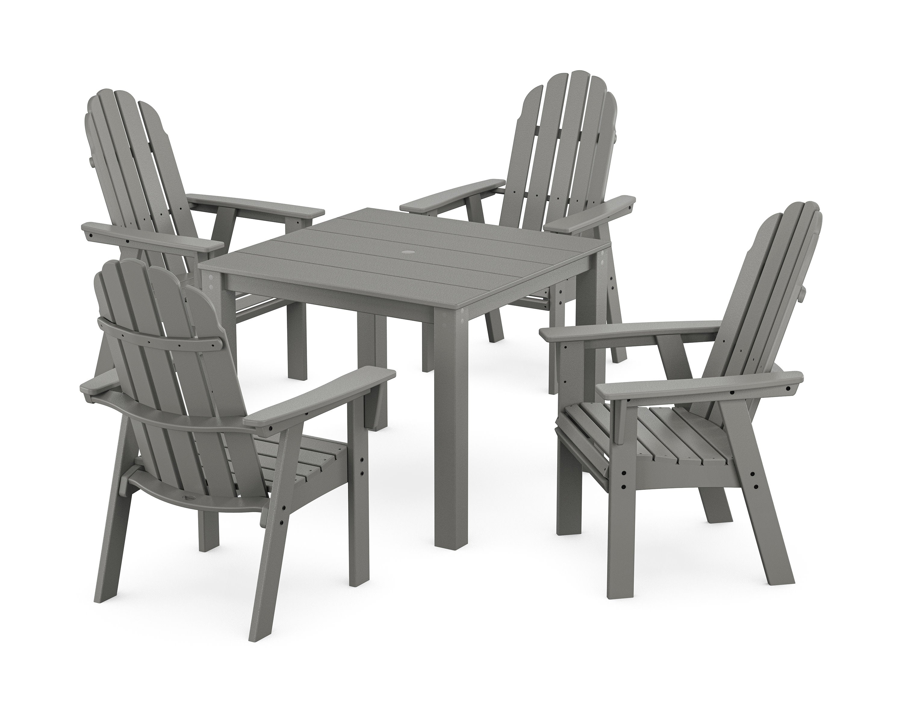 Vineyard Curveback Adirondack 5-Piece Parsons Dining Set in Slate Grey