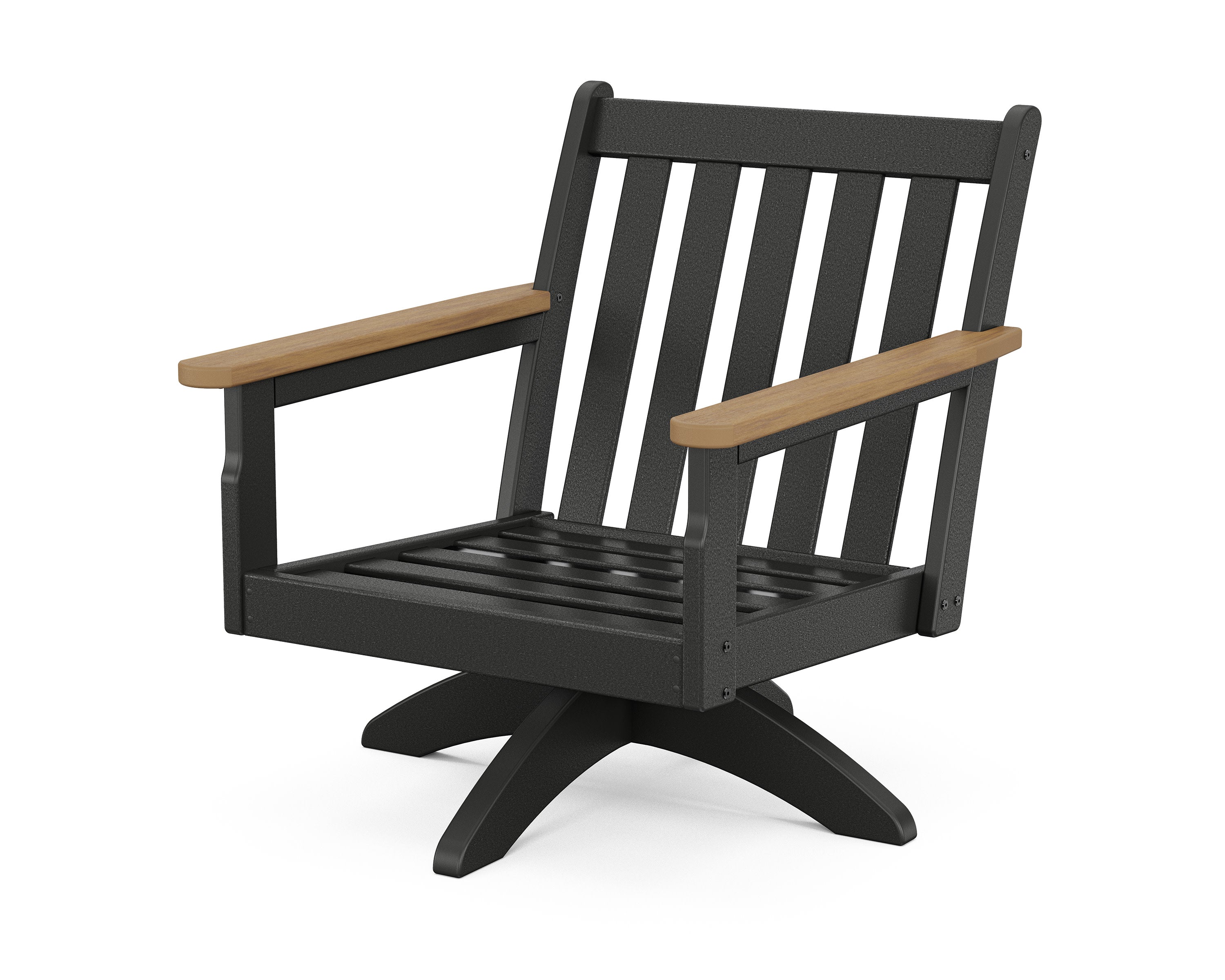 Vineyard Deep Seating Swivel Chair Frame in Black / Natural