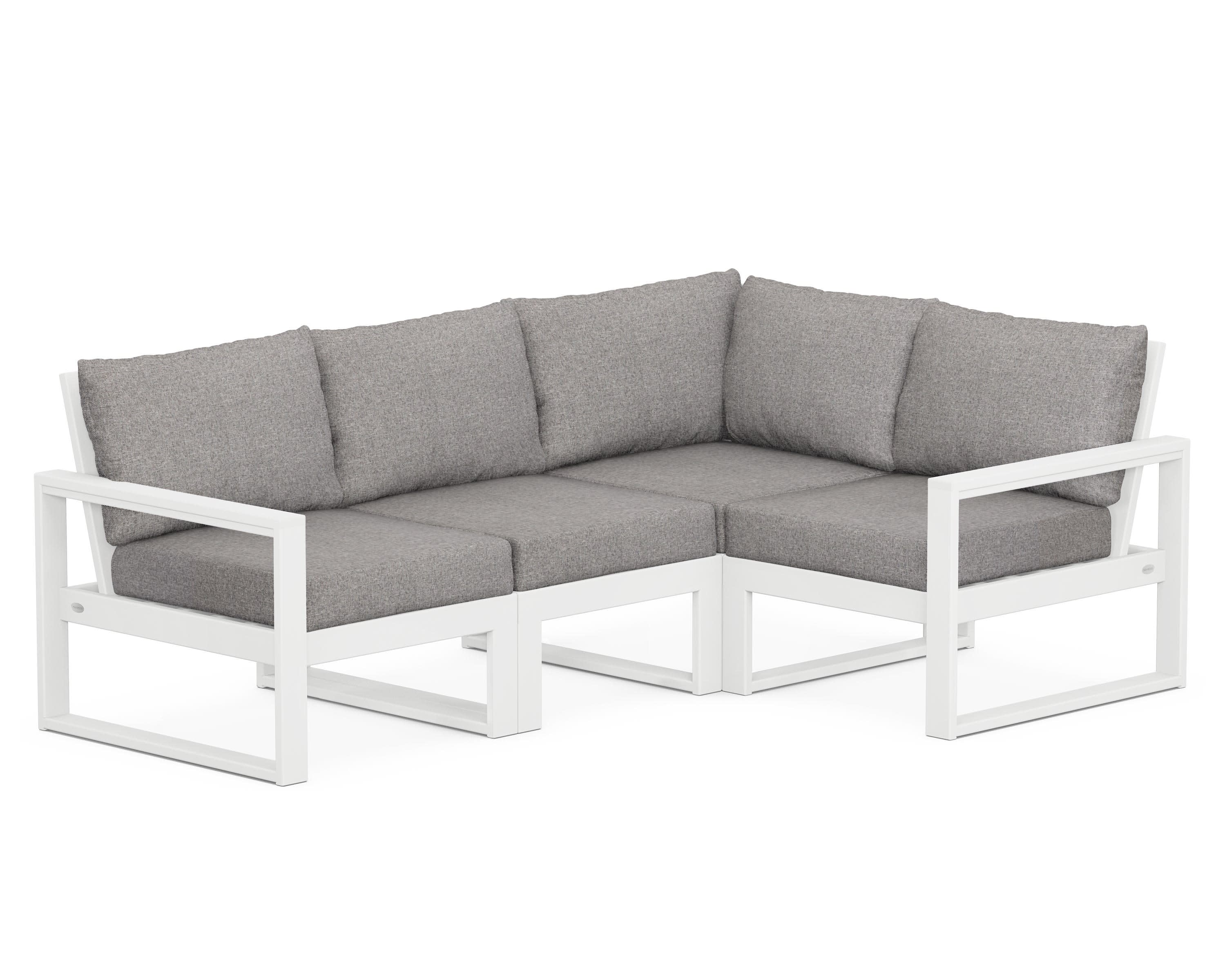 EDGE 4-Piece Modular Deep Seating Set in White / Grey Mist