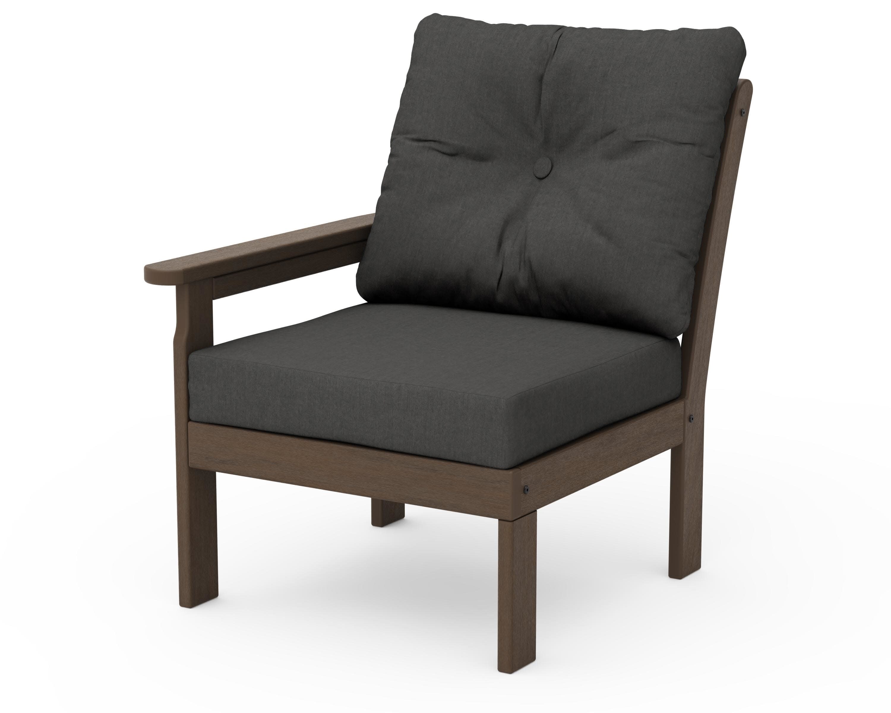 Vineyard Modular Left Arm Chair in Kona / Spectrum Carbon