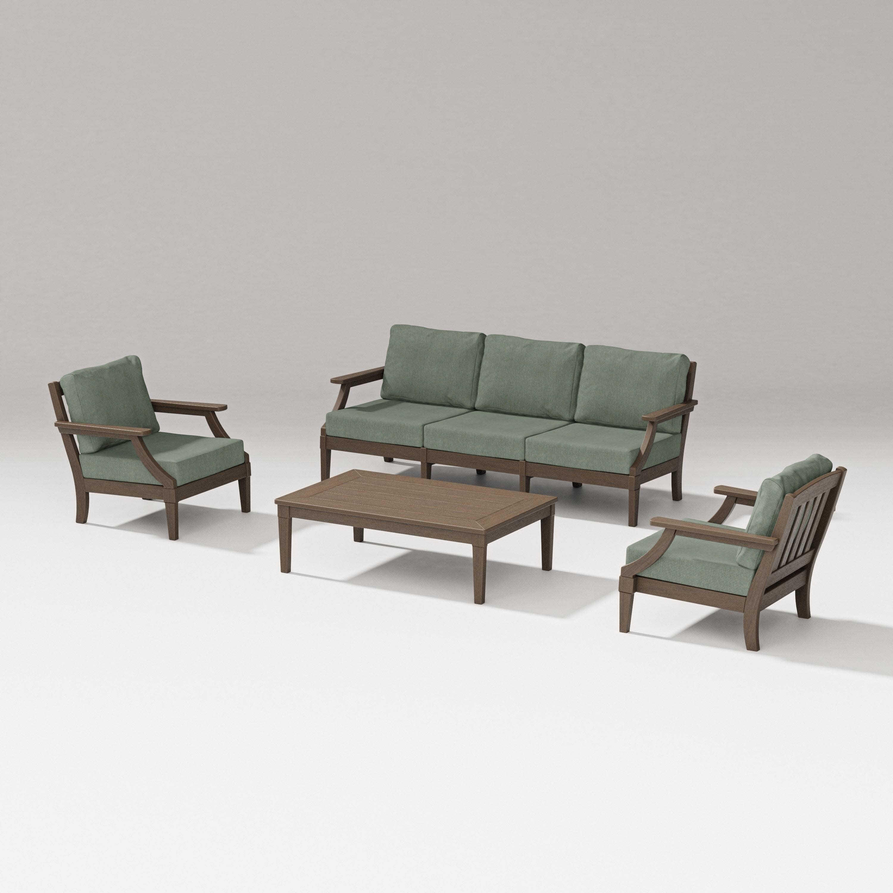 Estate 4-Piece Lounge Sofa Set in Kona / Cast Sage