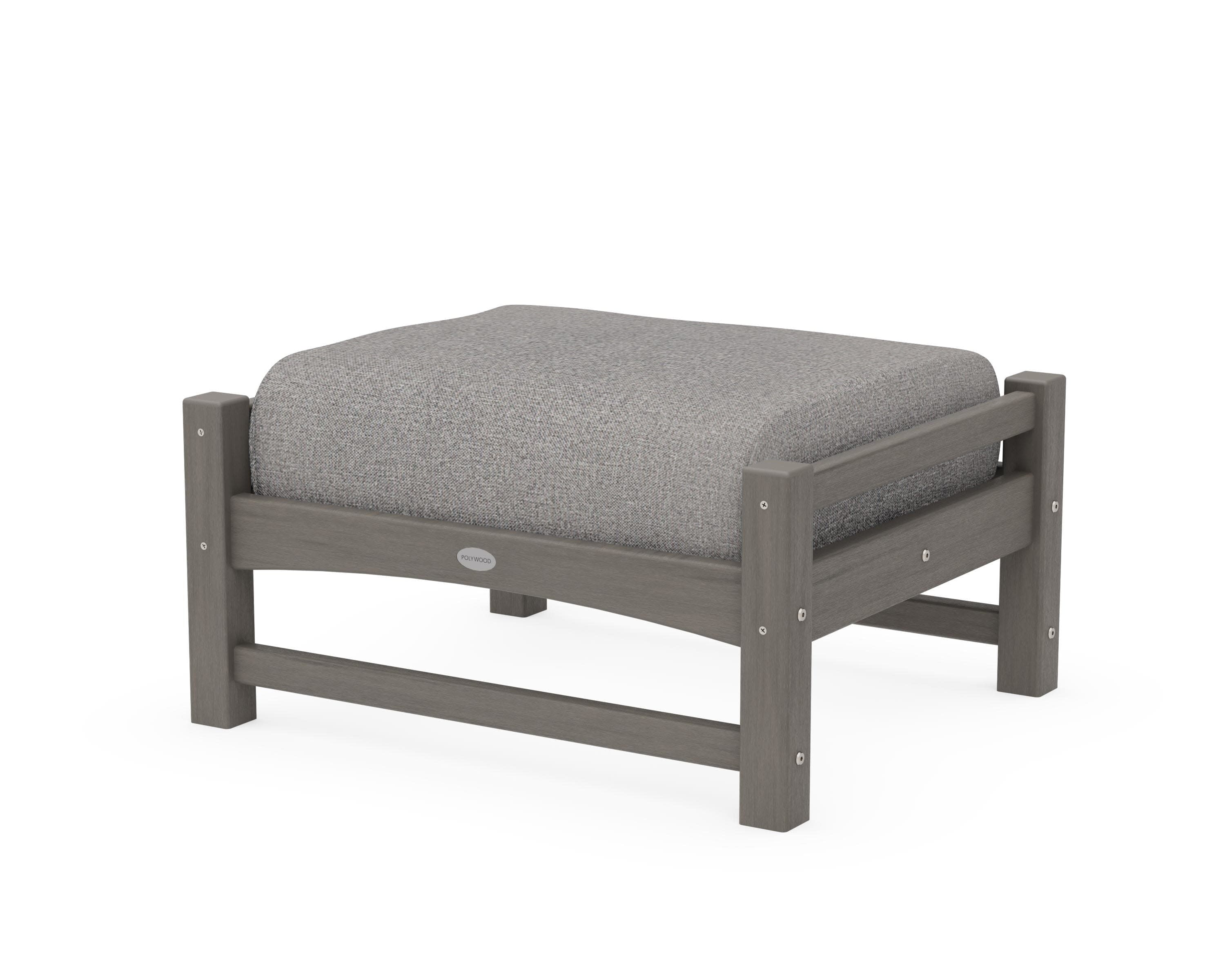 Club Ottoman in Driftwood / Grey Mist
