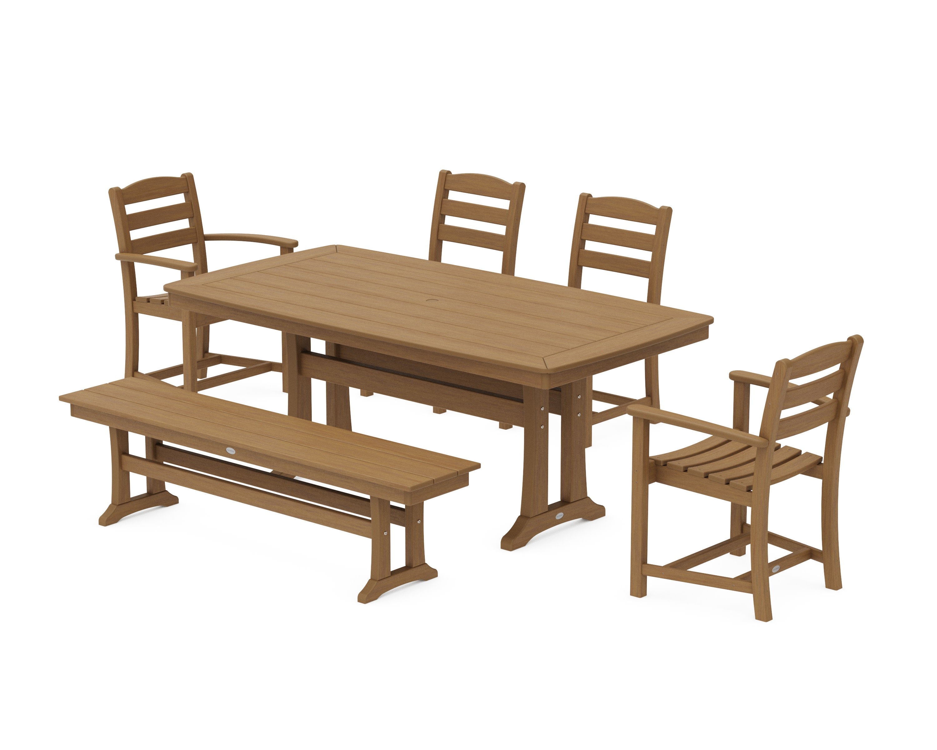 La Casa Cafe 6-Piece Dining Set with Trestle Legs in Natural