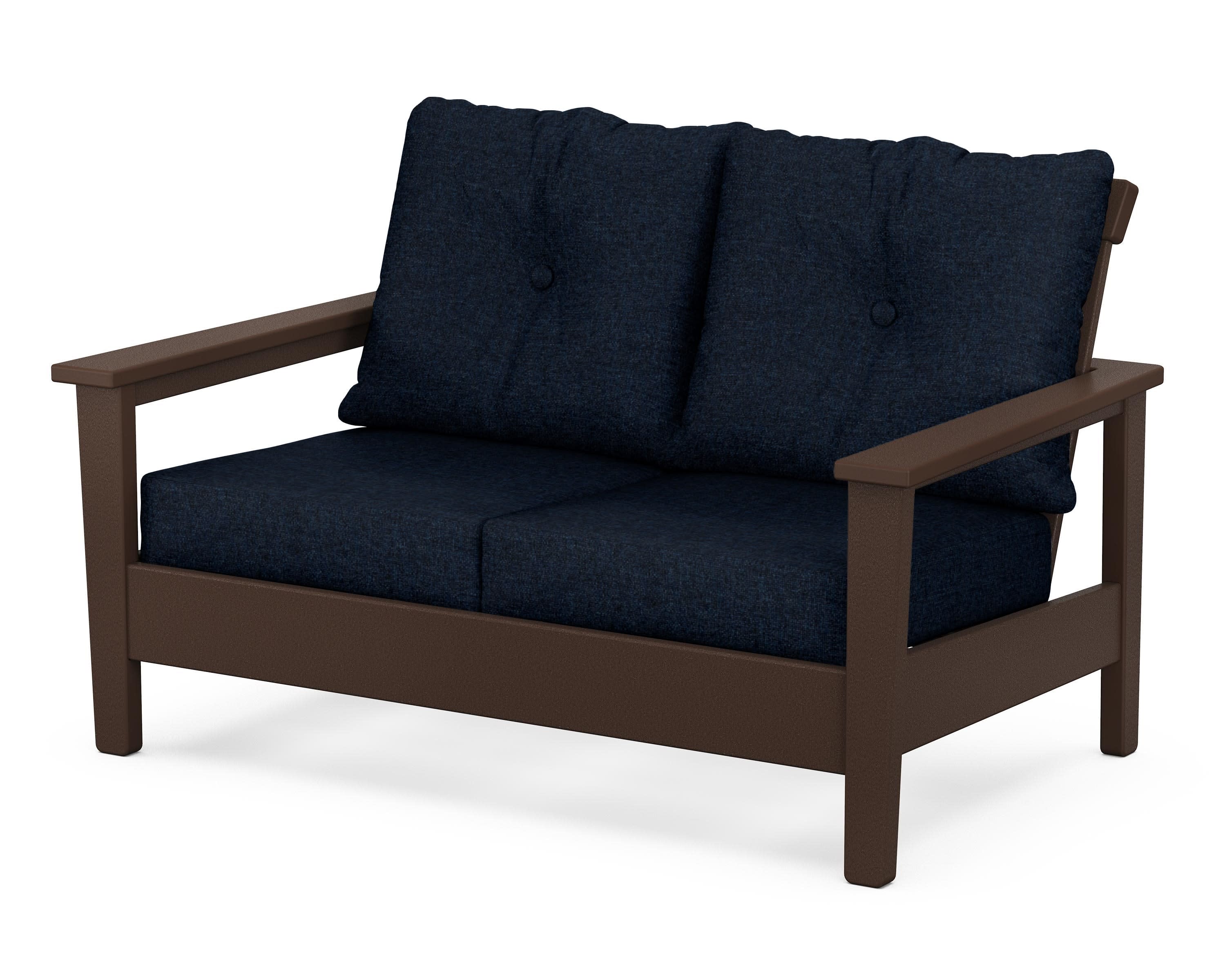 Prescott Deep Seating Loveseat in Mahogany / Marine Indigo