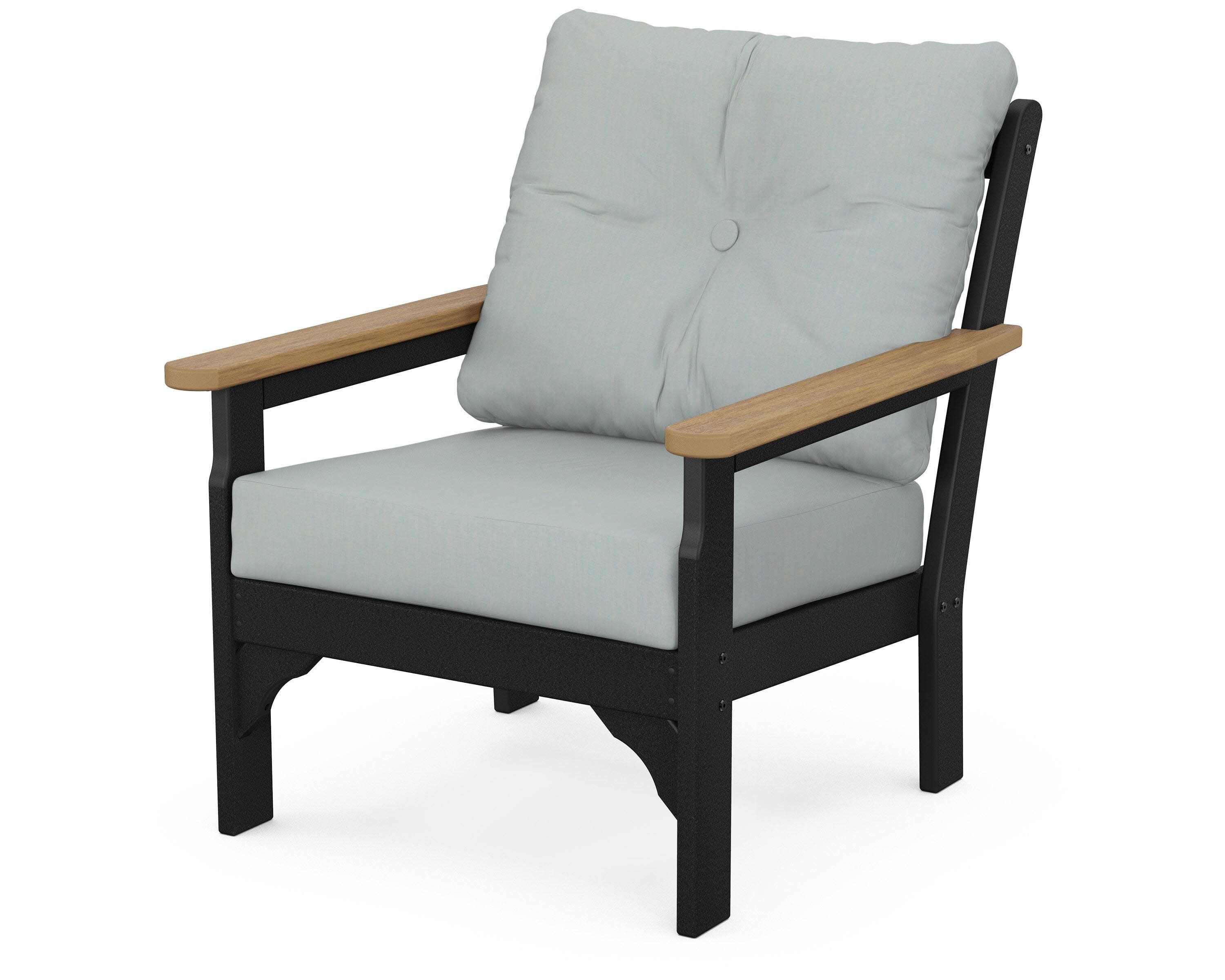 Vineyard Deep Seating Chair in Black / Natural / Spa