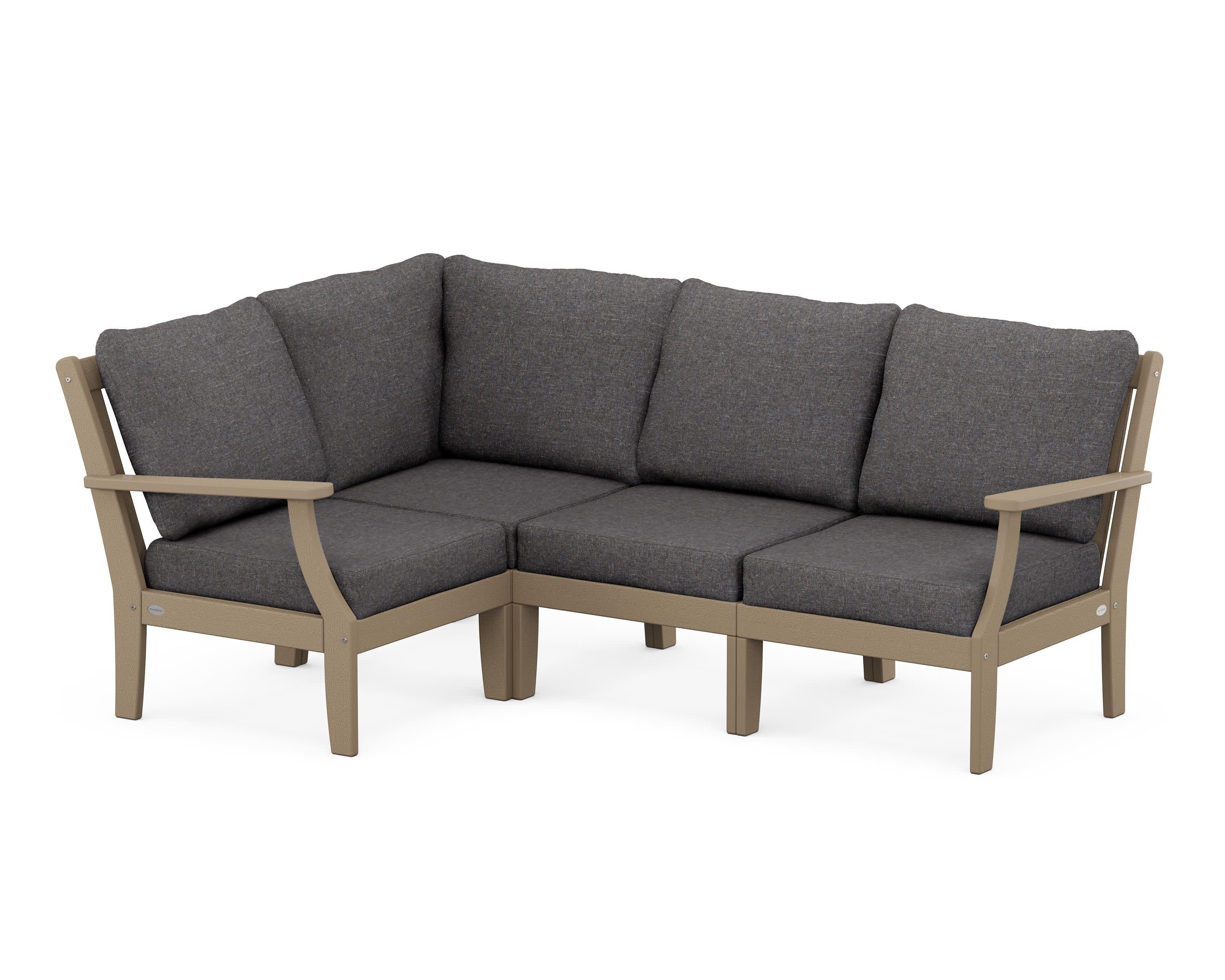 Braxton Modular 4-Piece Deep Seating Set in Vintage Sahara / Ash Charcoal