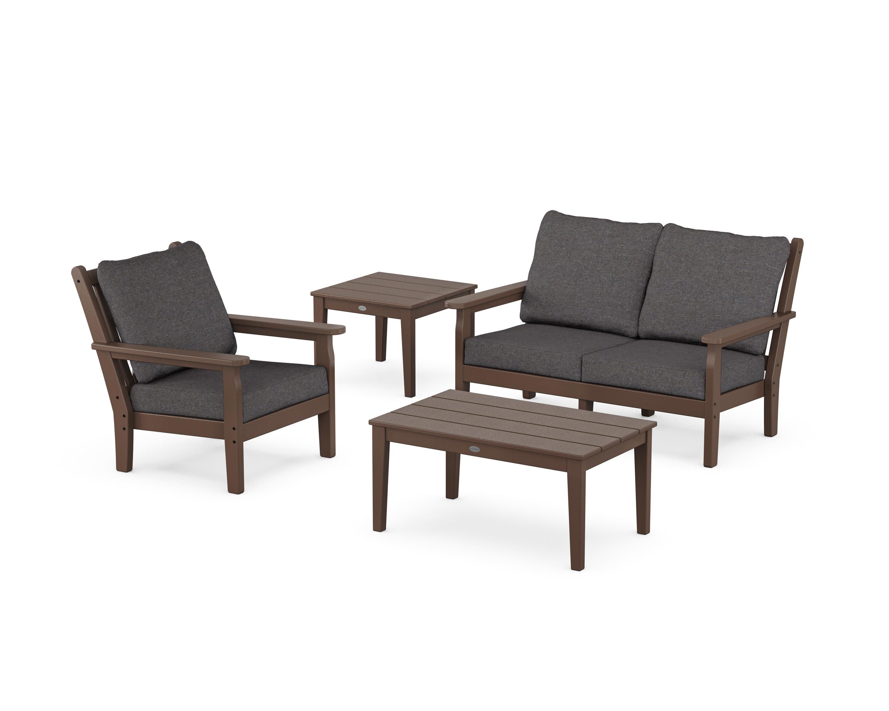 Chippendale 4-Piece Deep Seating Set in Mahogany / Ash Charcoal