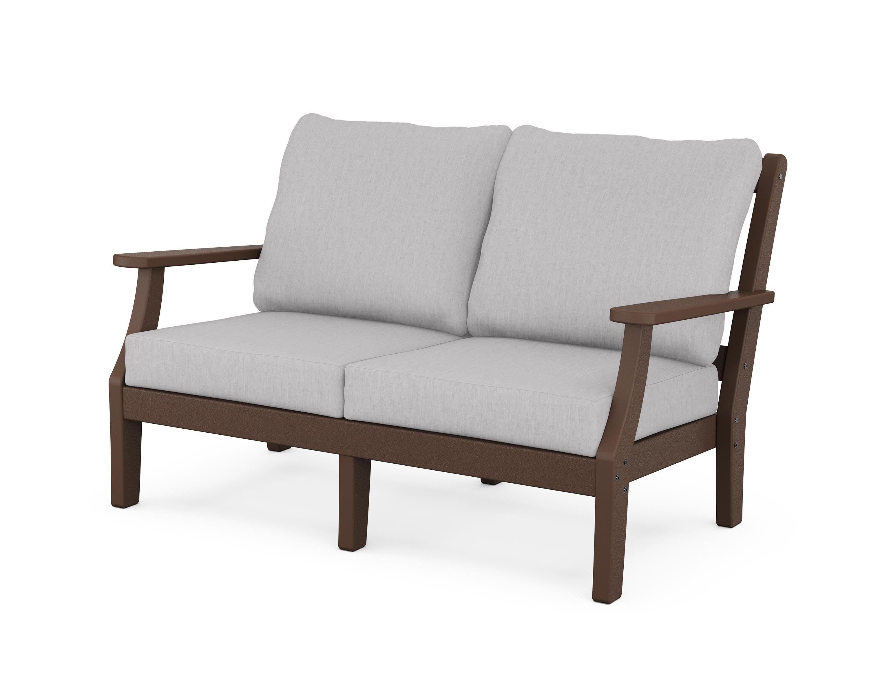 Chinoiserie Deep Seating Loveseat in Mahogany / Granite