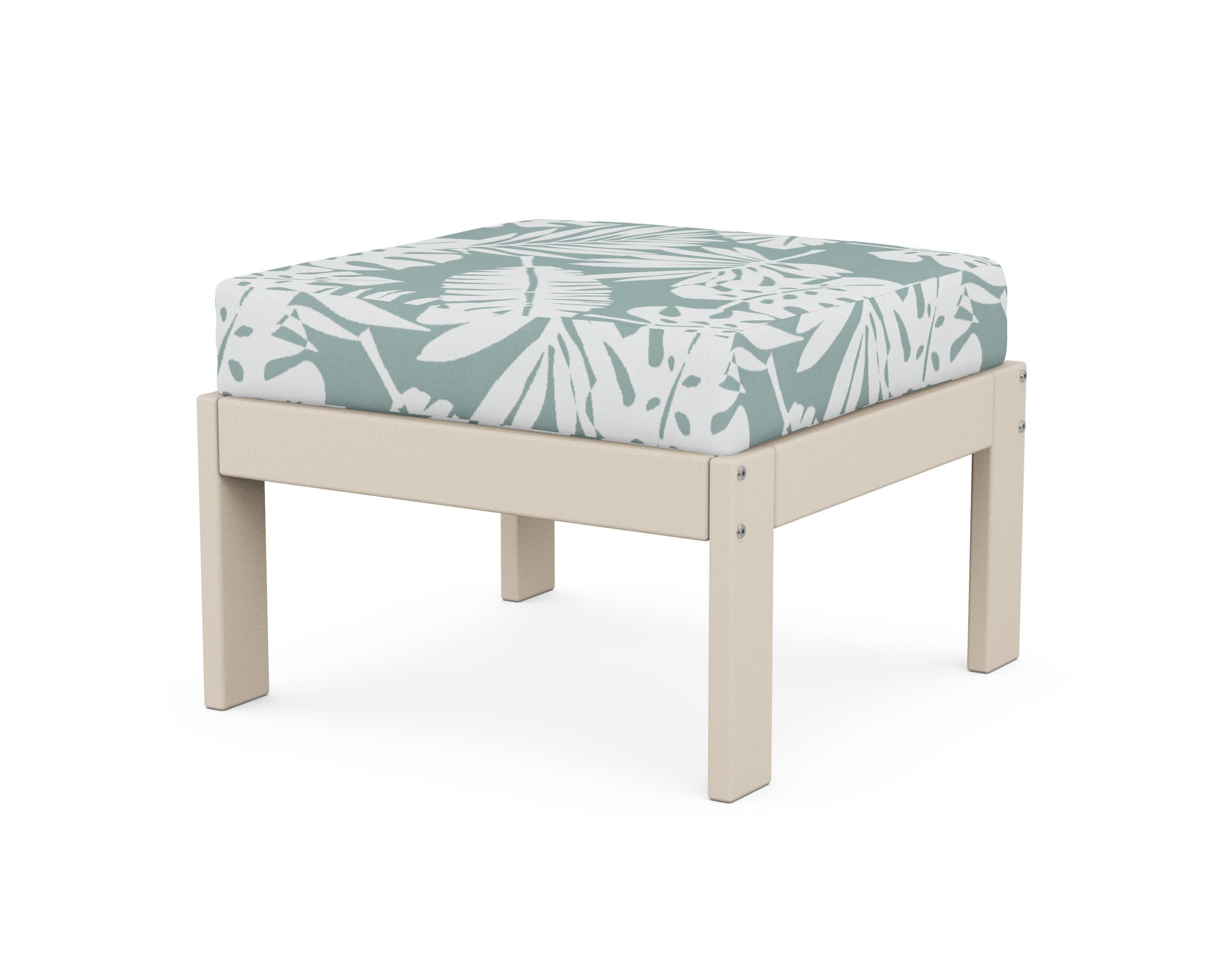 Vineyard Modular Ottoman in Sand / Leaf Glacier Spa