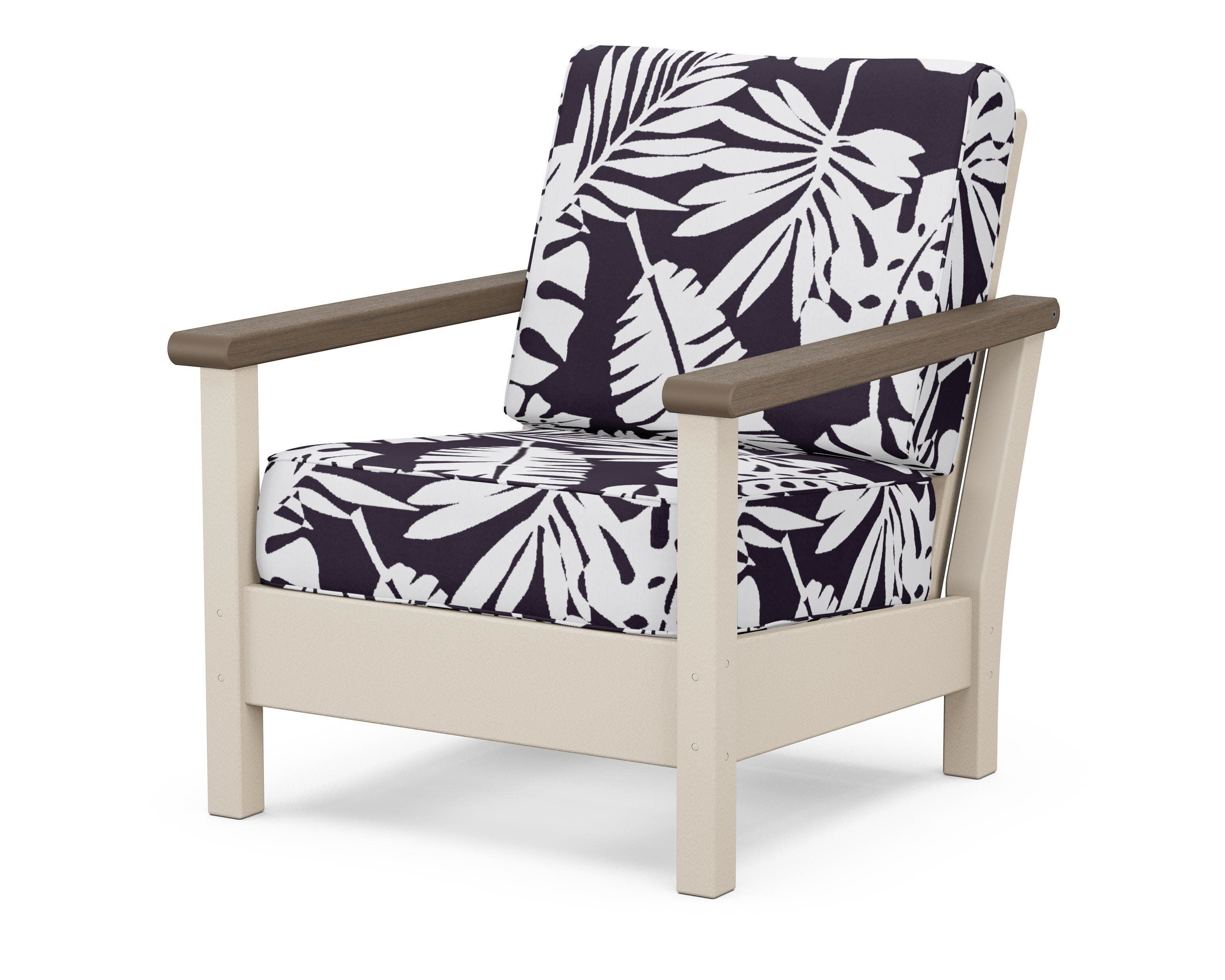 Harbour Deep Seating Chair in Sand / Kona / Leaf Navy