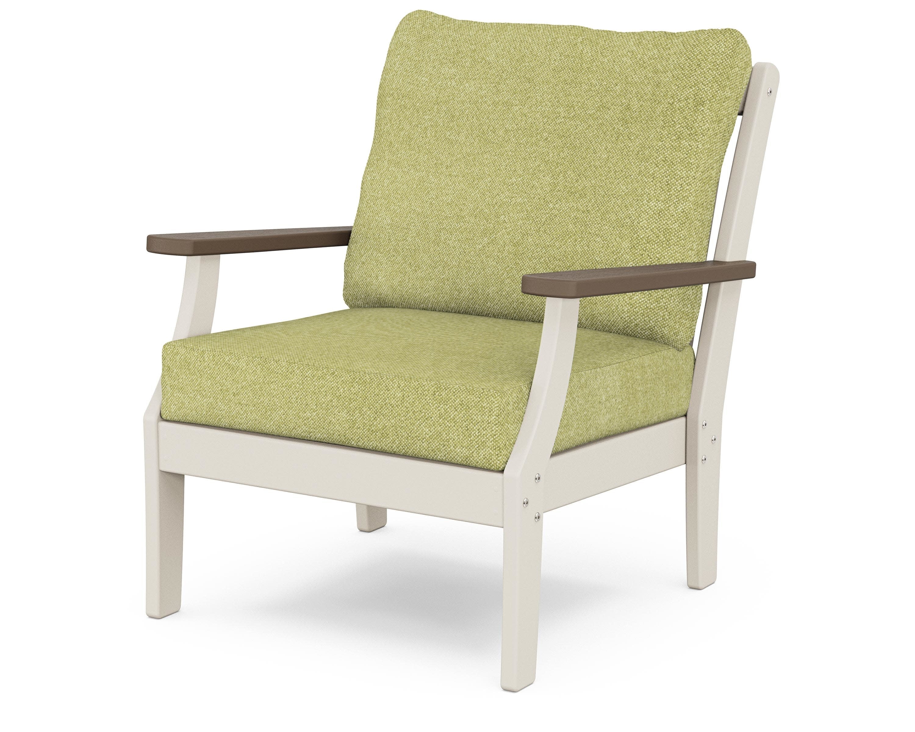 Braxton Deep Seating Chair in Sand / Kona / Chartreuse Boucle