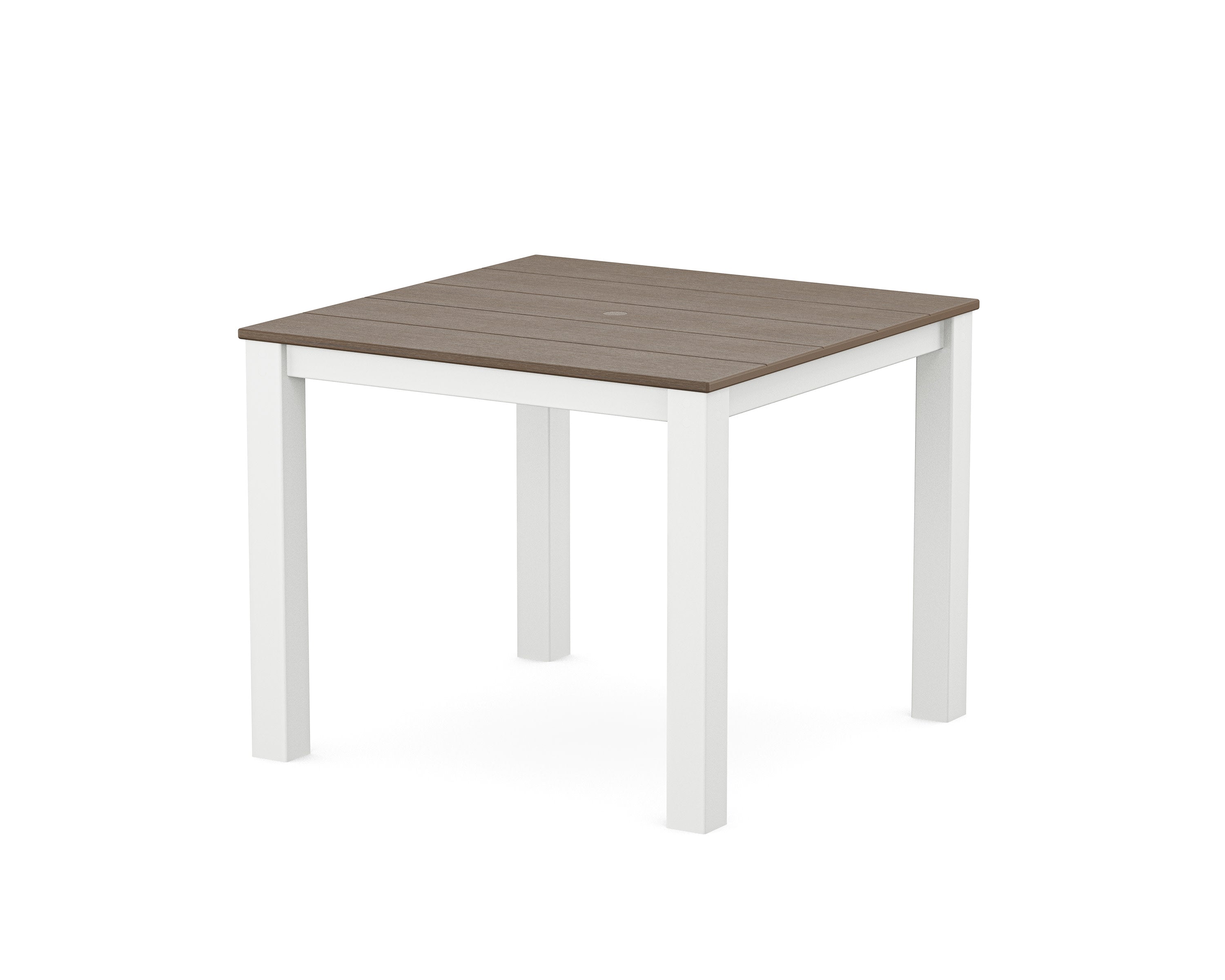 Parsons 38" X 38" Dining Table in White / Kona