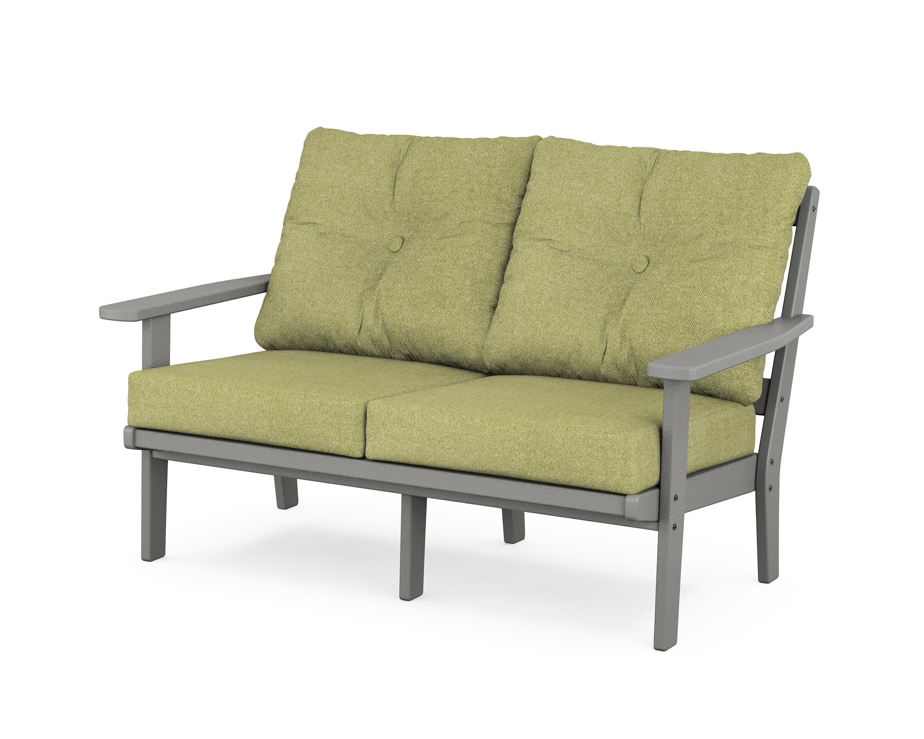 Oxford Deep SeatingLoveseat in Slate Grey / Chartreuse Boucle