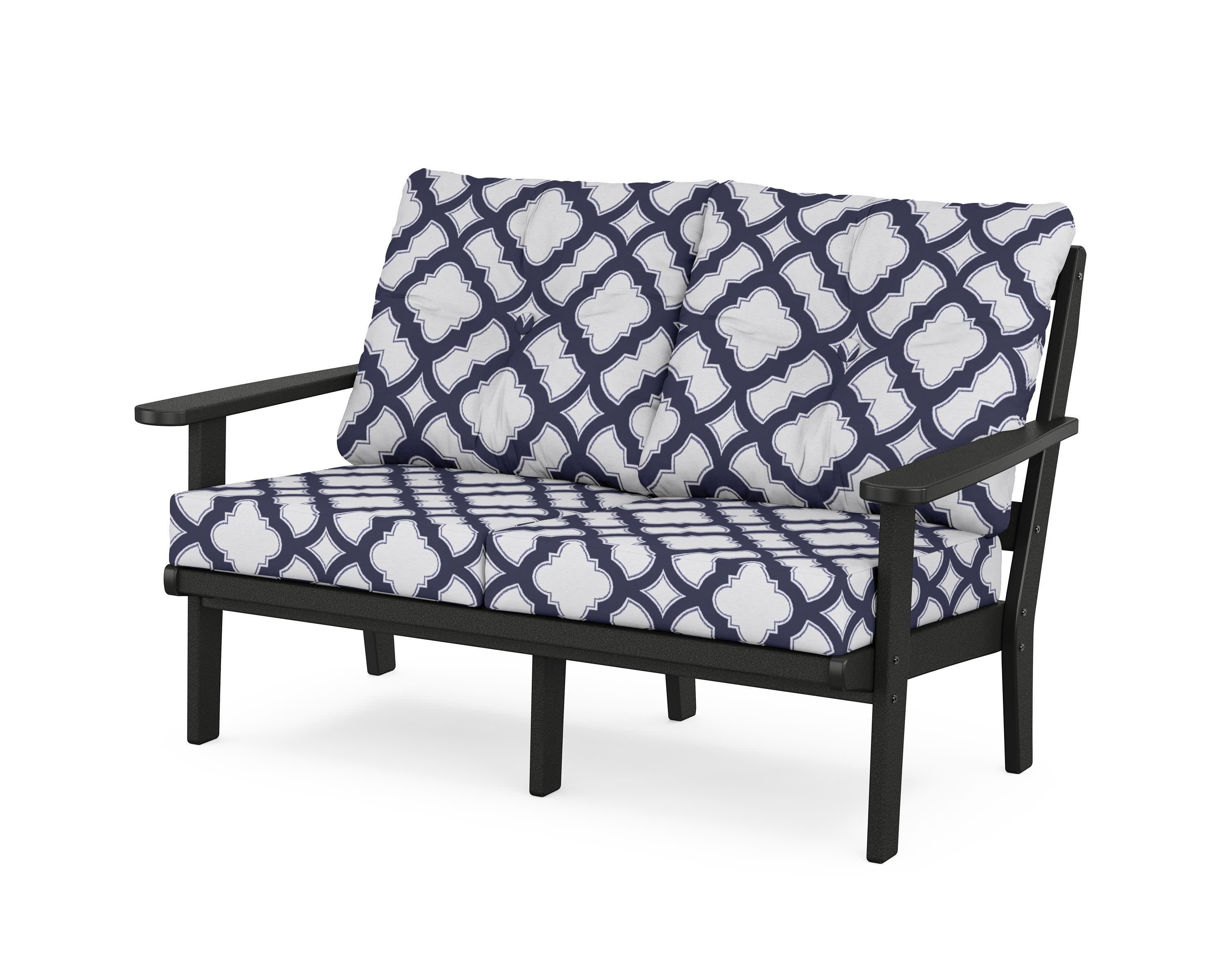 Mission Deep SeatingLoveseat in Black / Trellis Navy