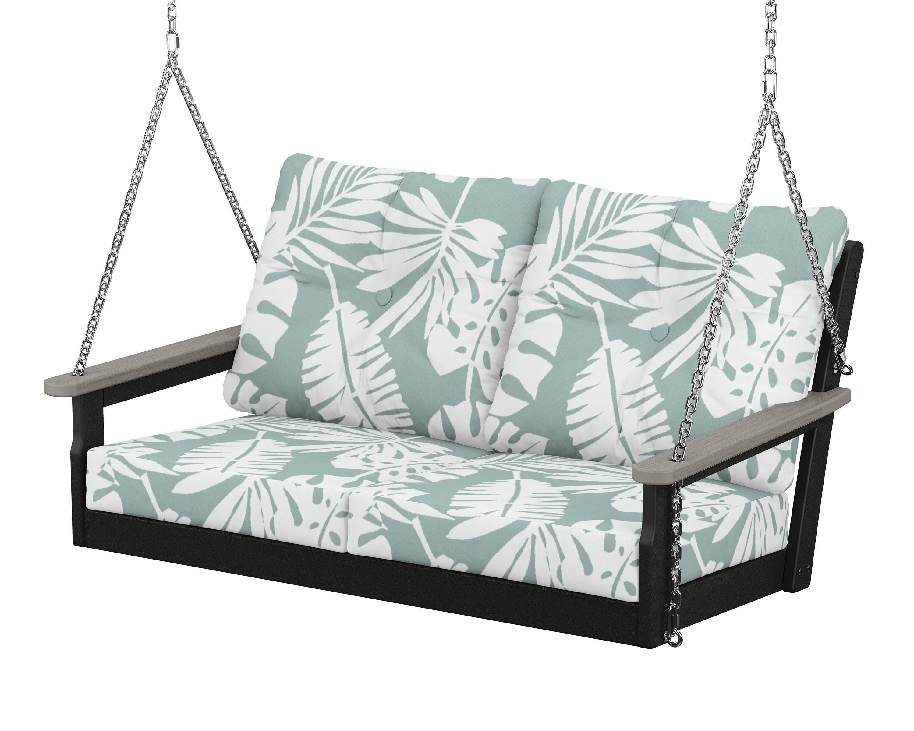 Vineyard Deep Seating Swing in Black / Driftwood / Leaf Glacier Spa