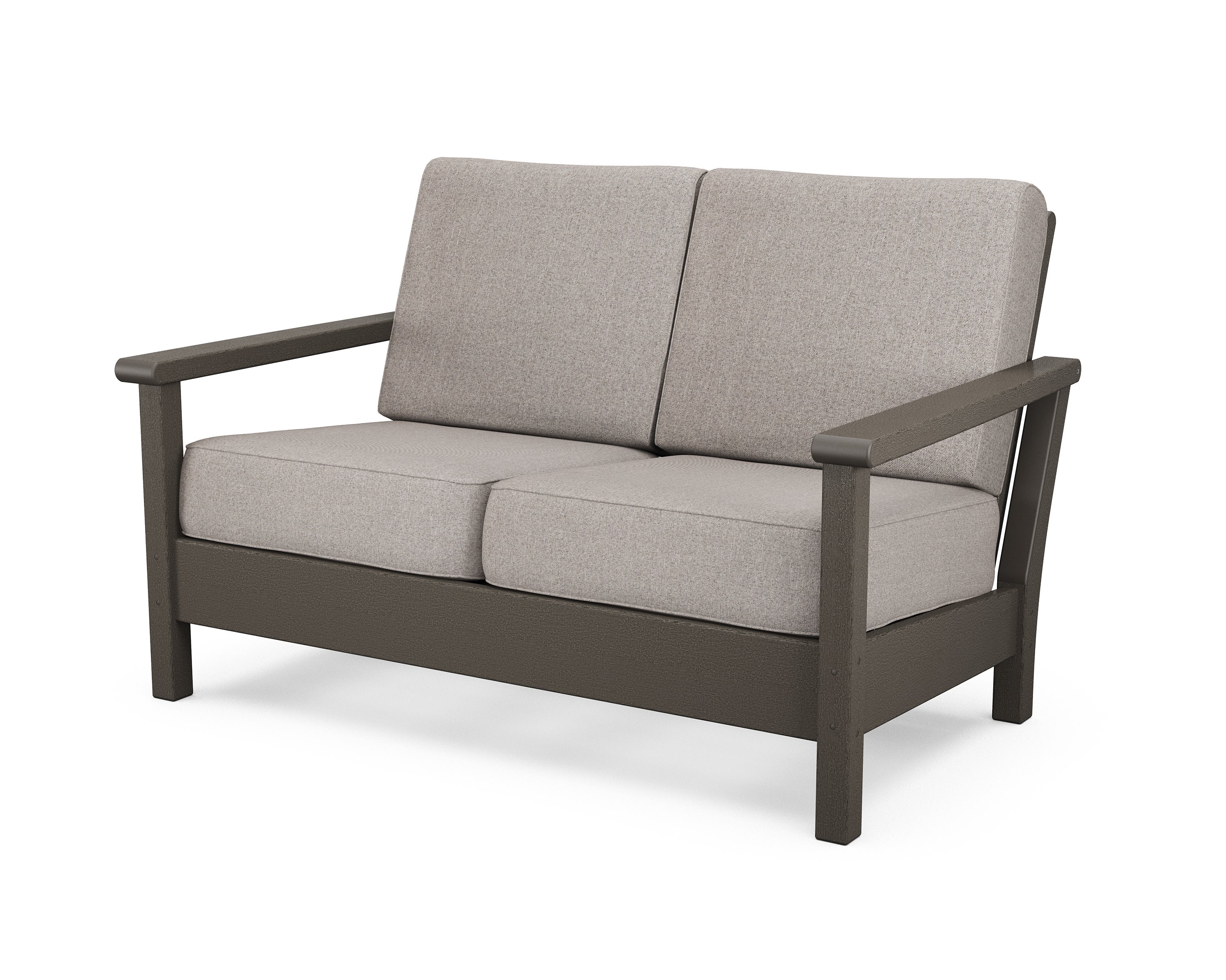 Harbour Deep Seating Loveseat in Vintage Coffee / Weathered Tweed