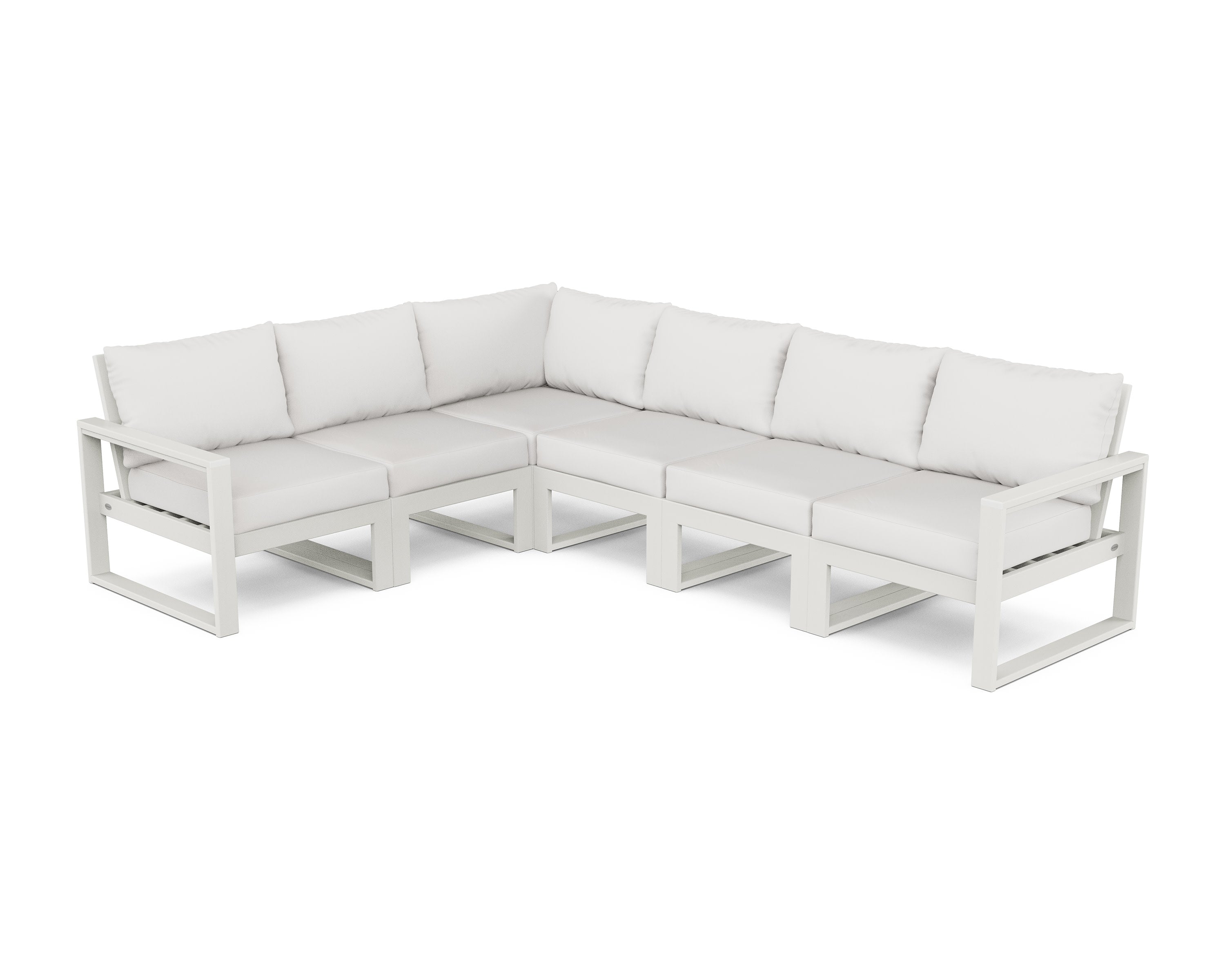 EDGE 6-Piece Modular Deep Seating Set in Vintage White / Natural Linen