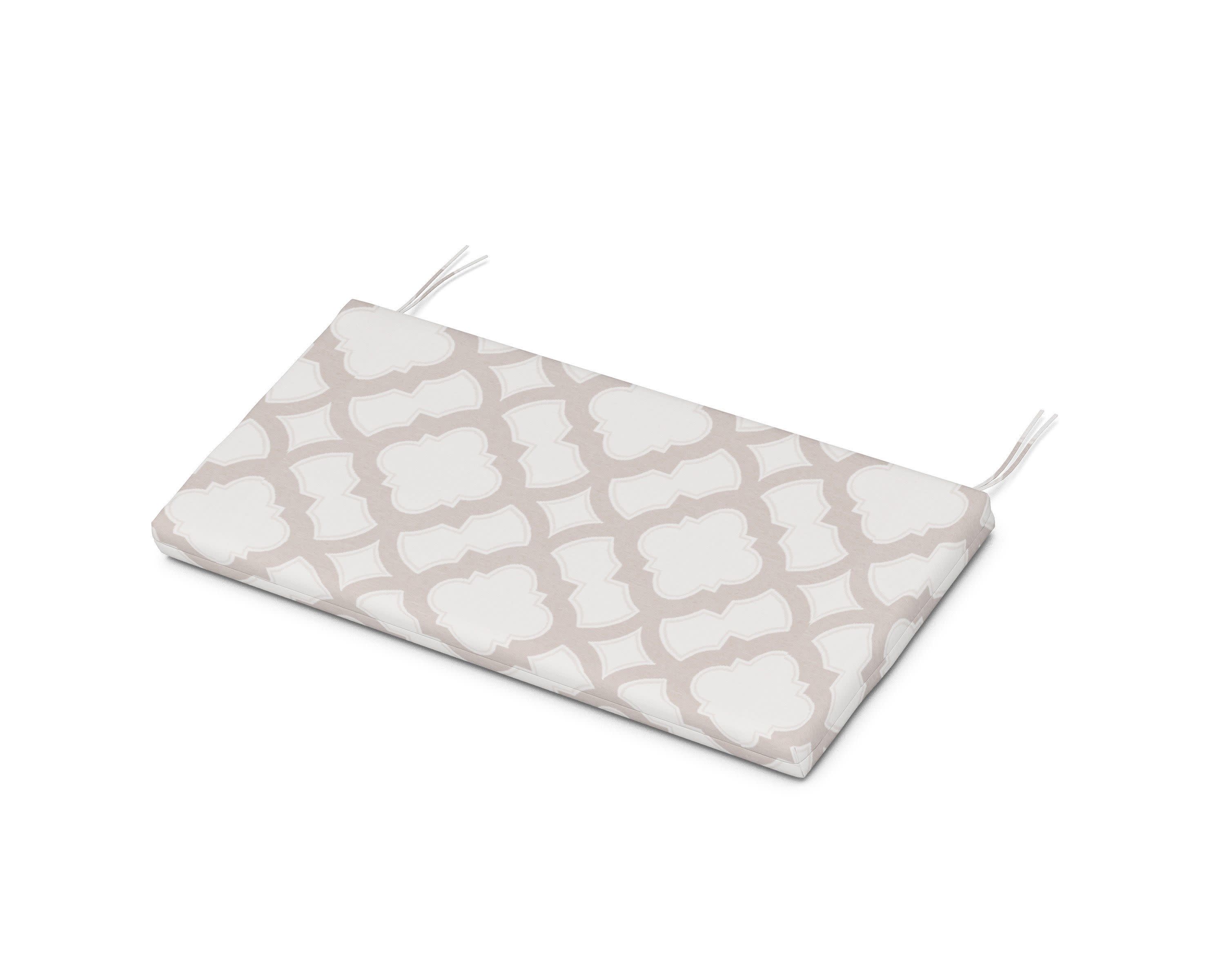 Kids Bench Seat Pad in Trellis Dune Burlap