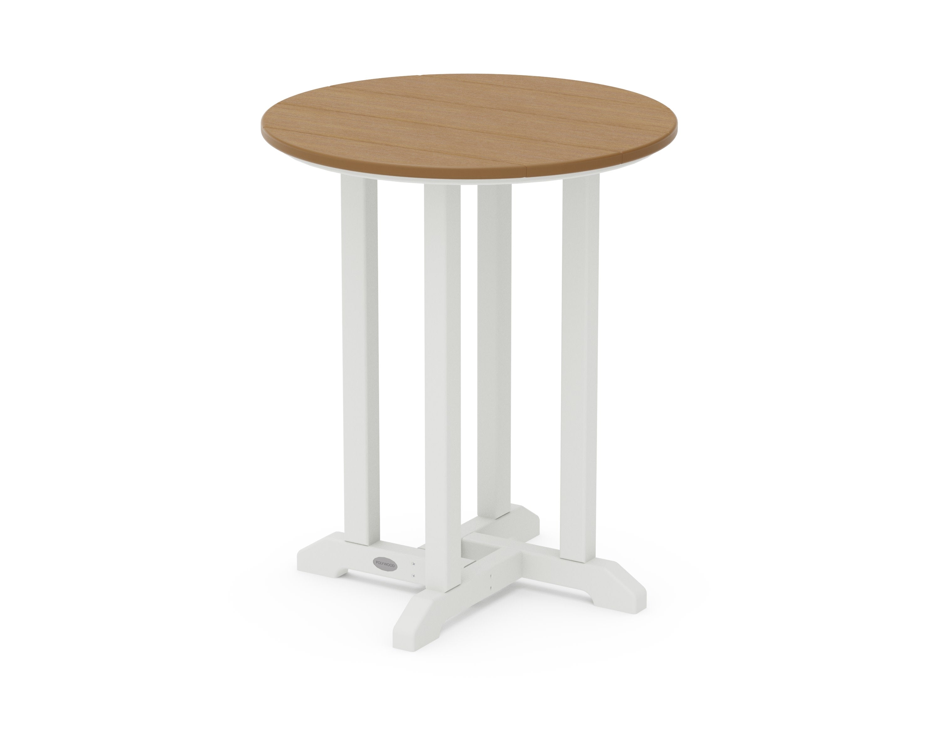 Contempo 24" Round Dining Table in White / Natural