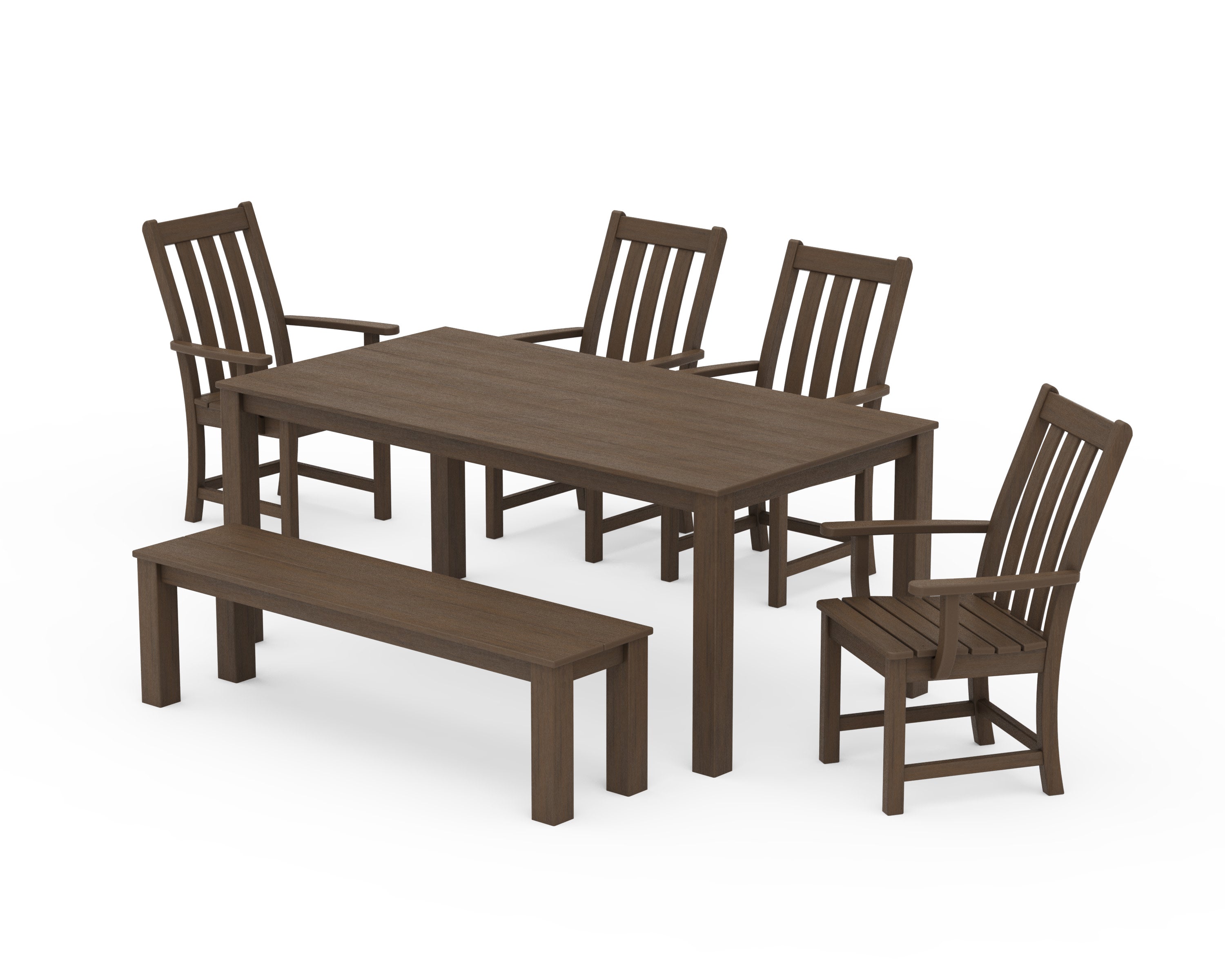 Vineyard 6-Piece Parsons Dining Set with Bench in Kona