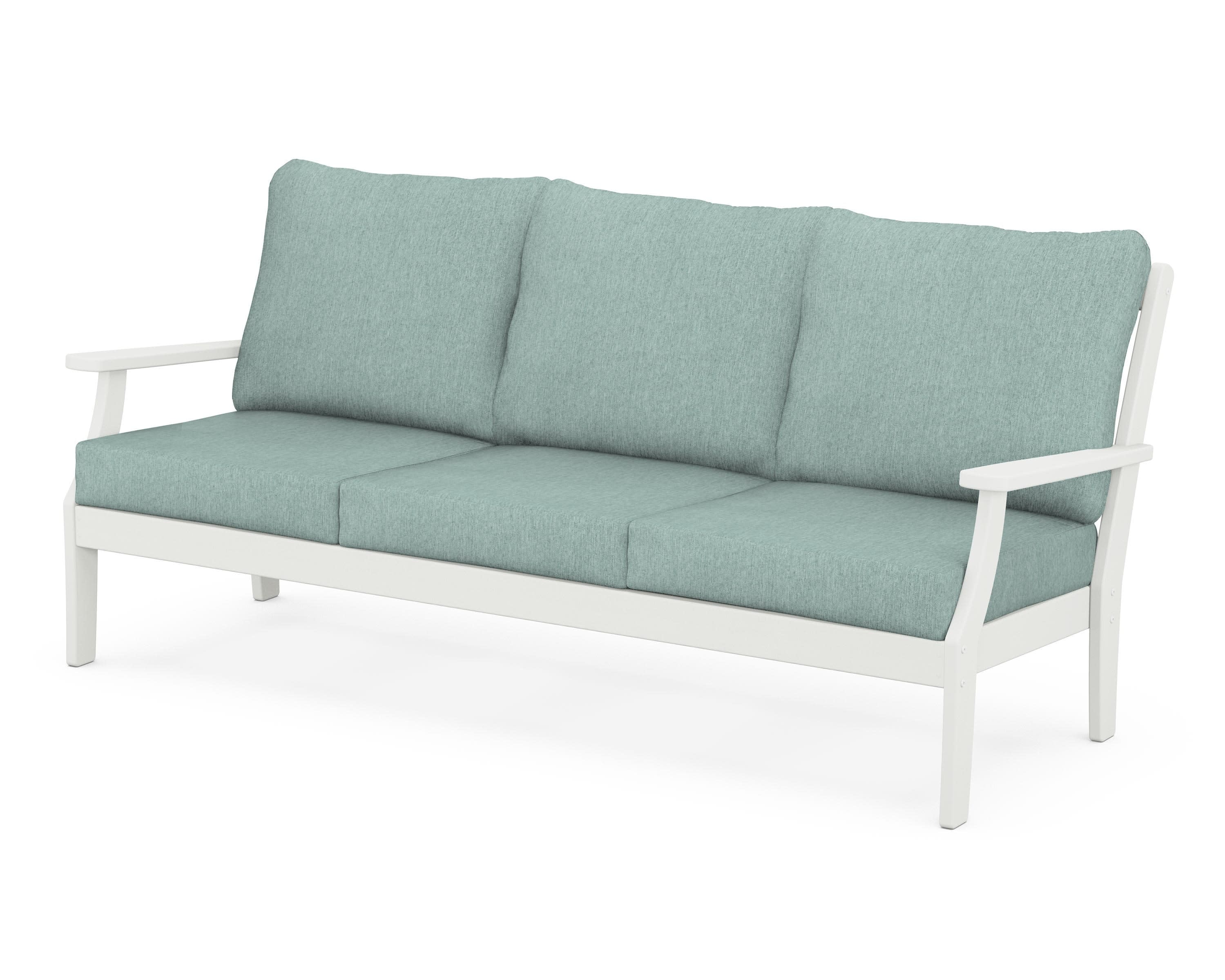 Braxton Deep Seating Sofa in Vintage White / Glacier Spa