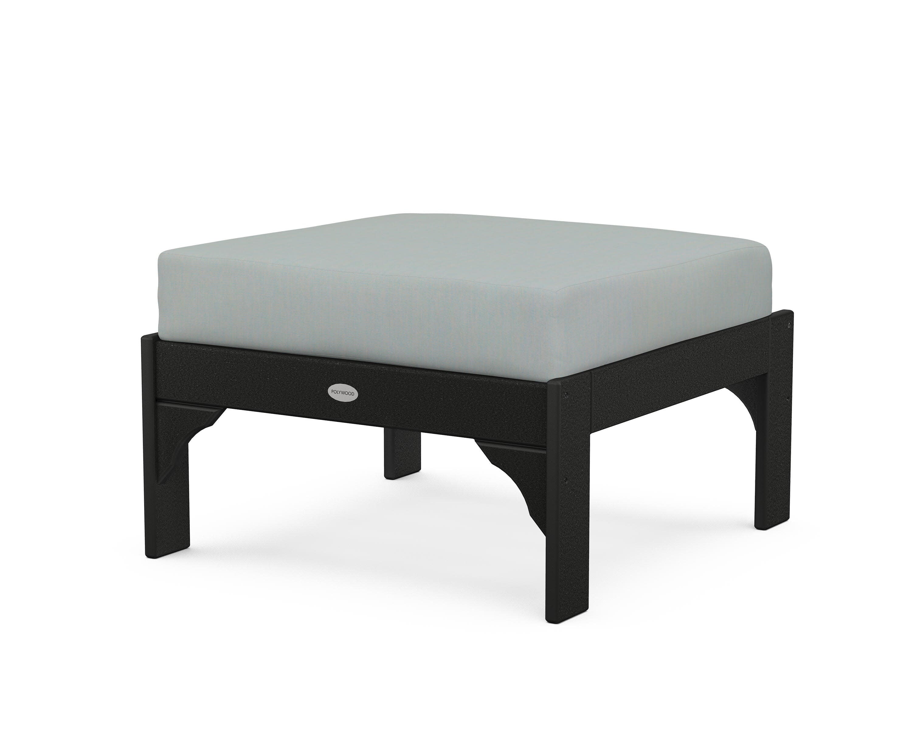 Vineyard Deep Seating Ottoman in Black / Spa