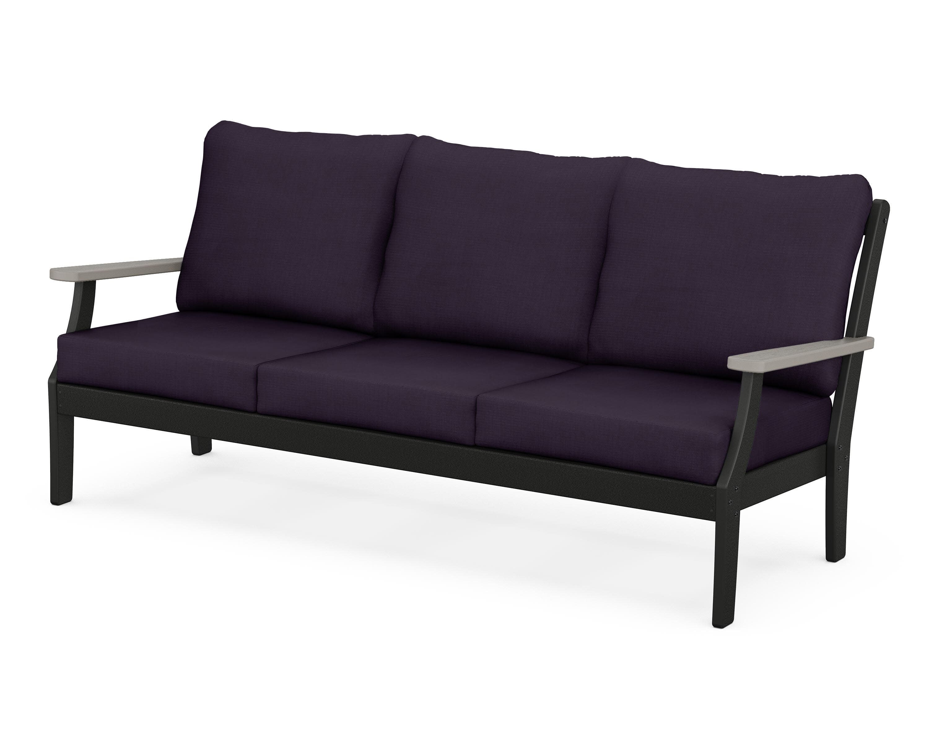 Braxton Deep Seating Sofa in Black / Driftwood / Navy Linen