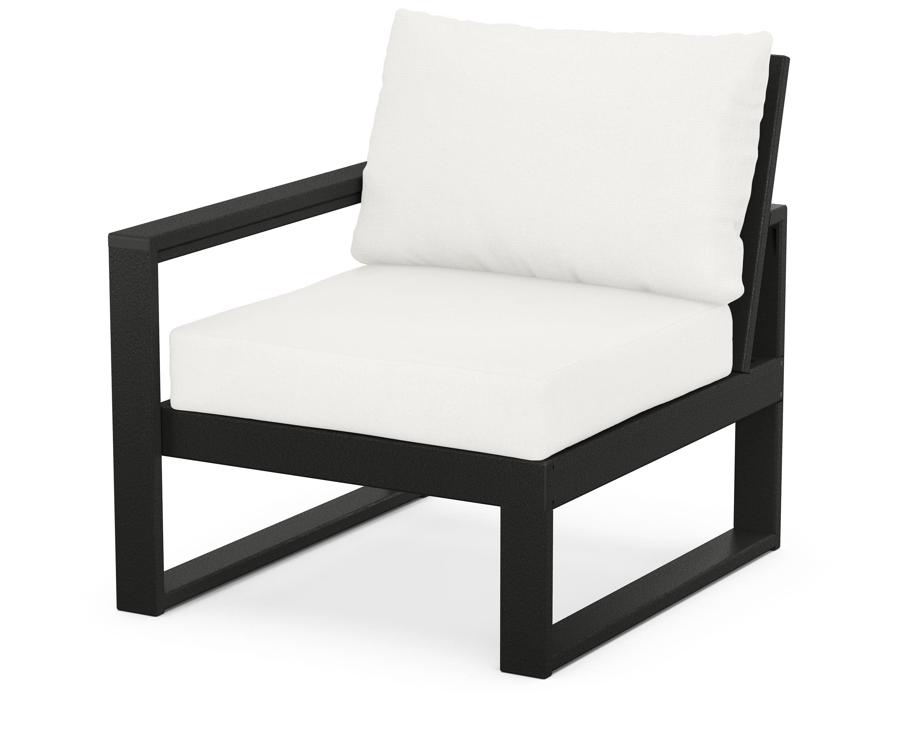 EDGE Modular Left Arm Chair in Black / Natural Linen