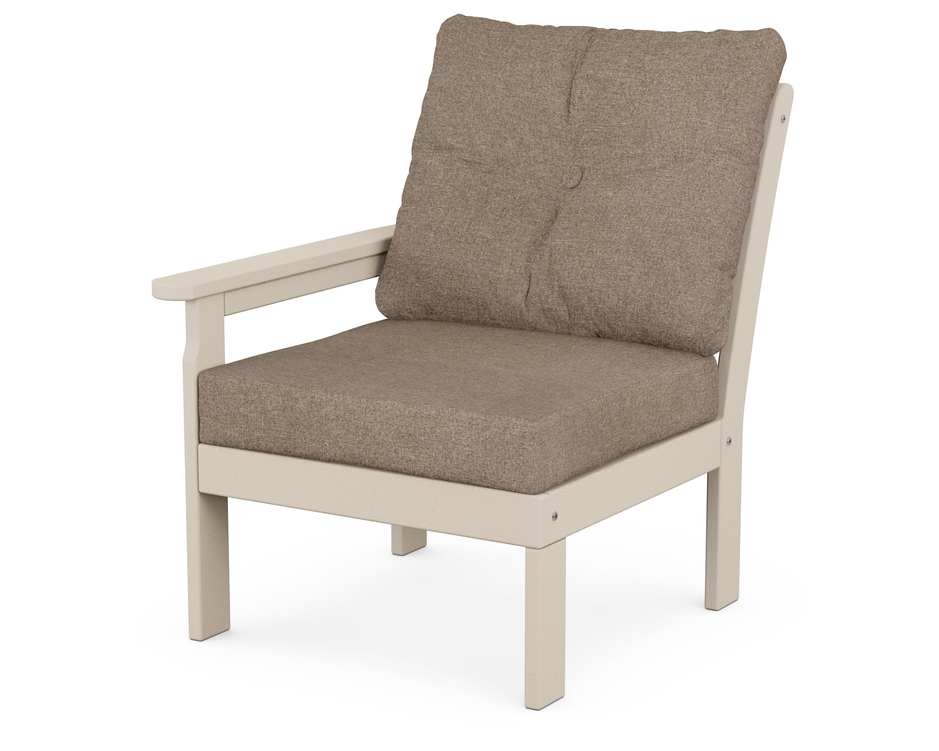 Vineyard Modular Left Arm Chair in Sand / Spiced Burlap