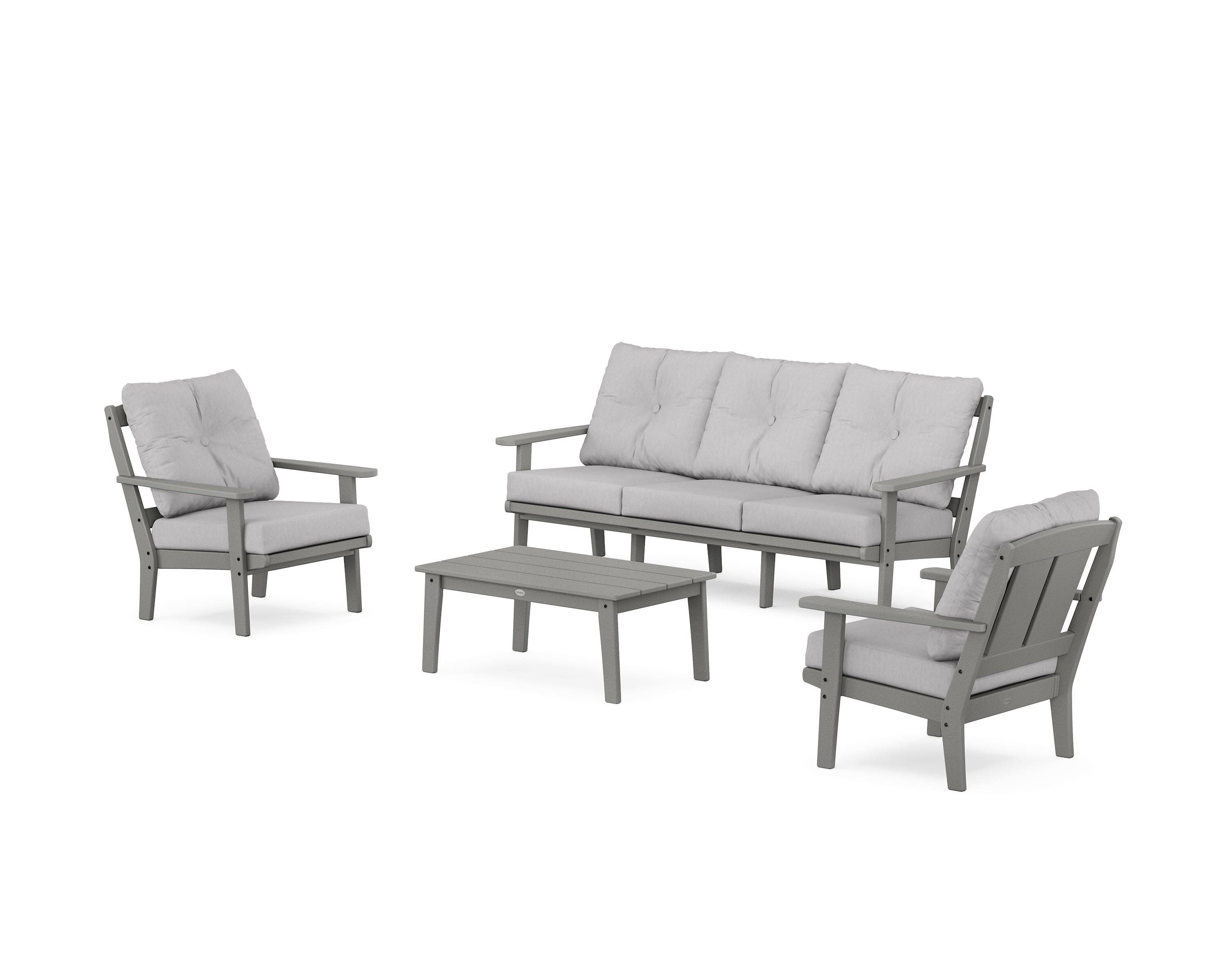 Mission 4-Piece Deep Seating Set with Sofa in Slate Grey / Granite