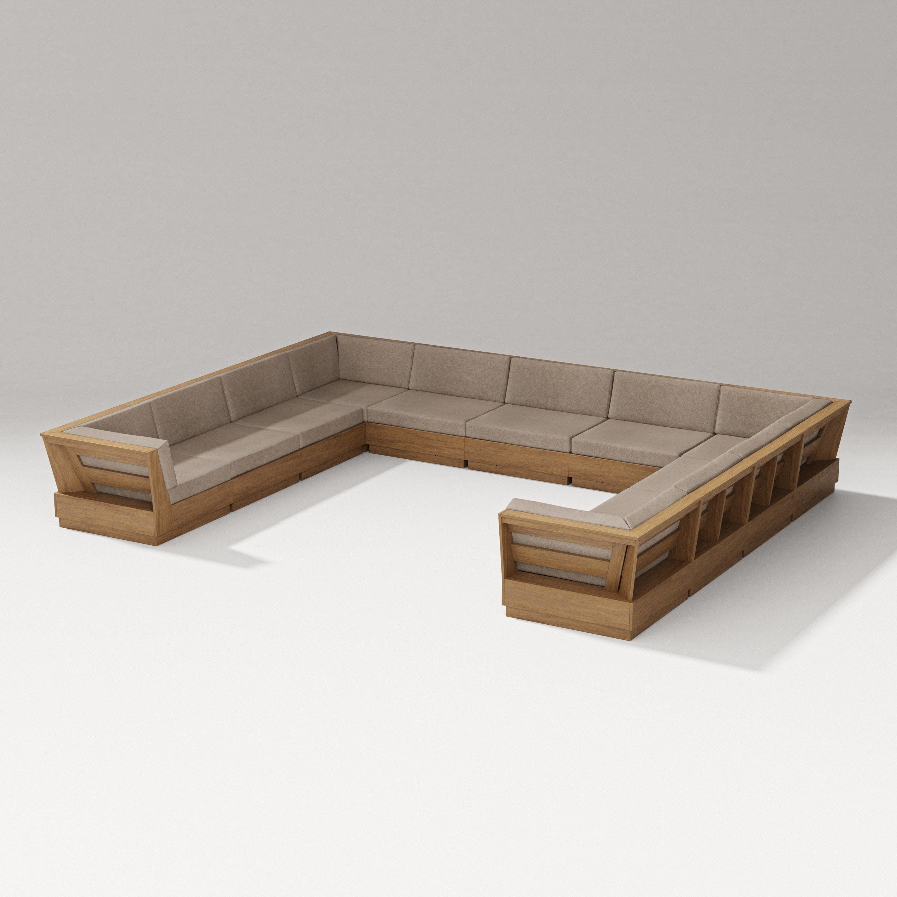 Elevate Large U-Shaped Sectional in Natural / Spiced Burlap