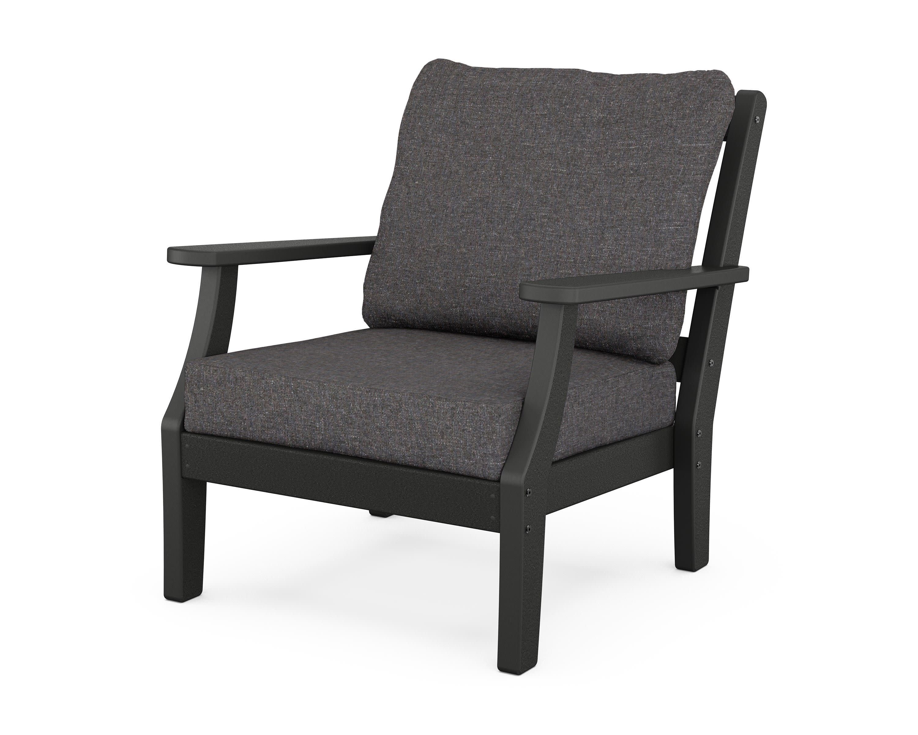 Chinoiserie Deep Seating Chair in Black / Ash Charcoal