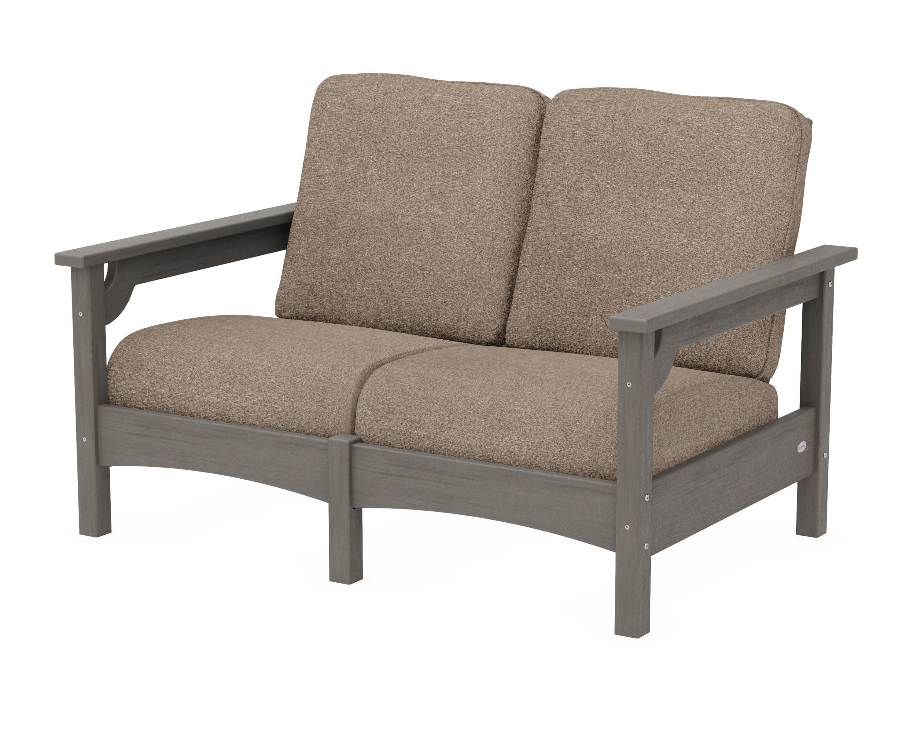 Club Loveseat in Driftwood / Spiced Burlap