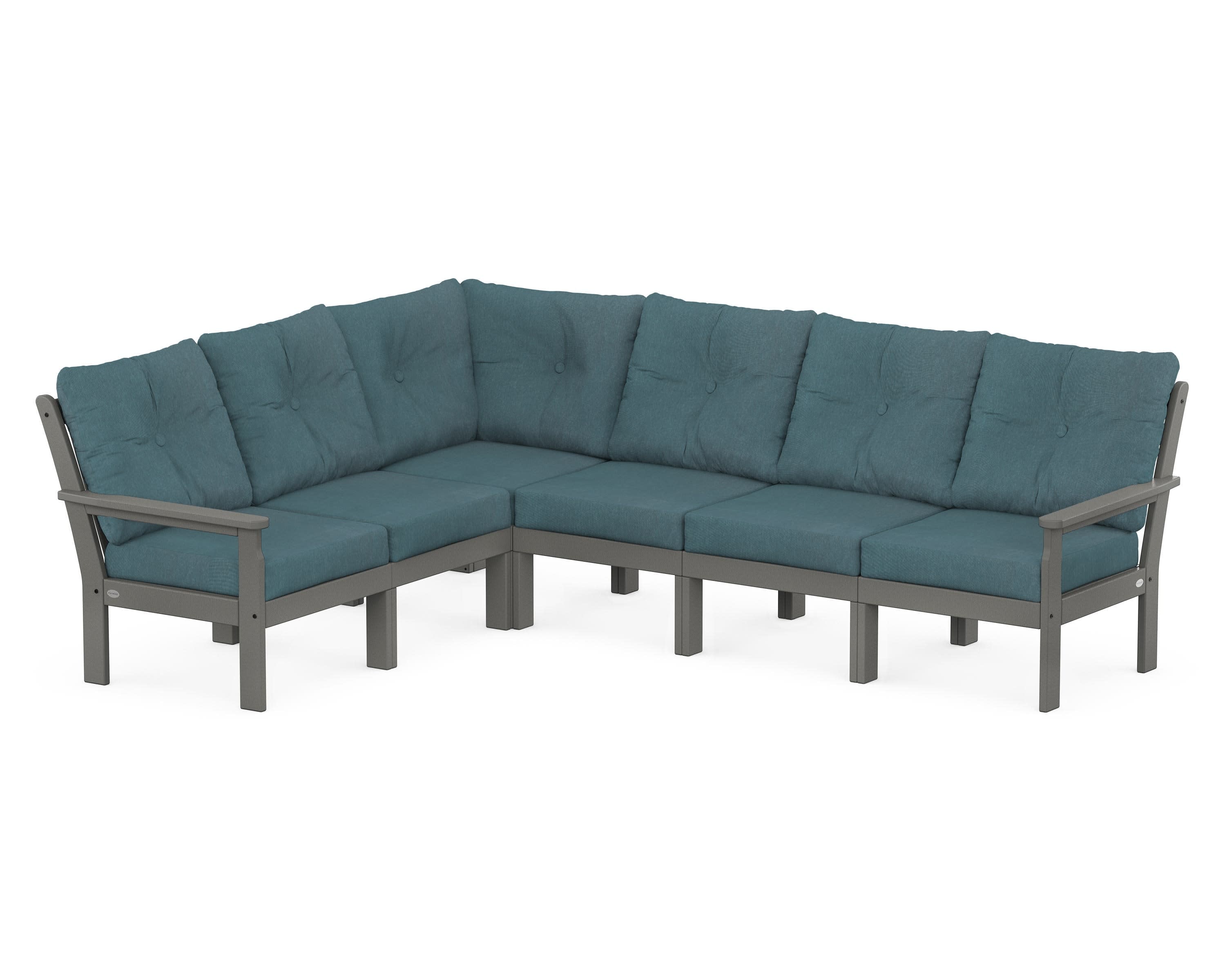 Vineyard 6-Piece Sectional in Slate Grey / Ocean Teal