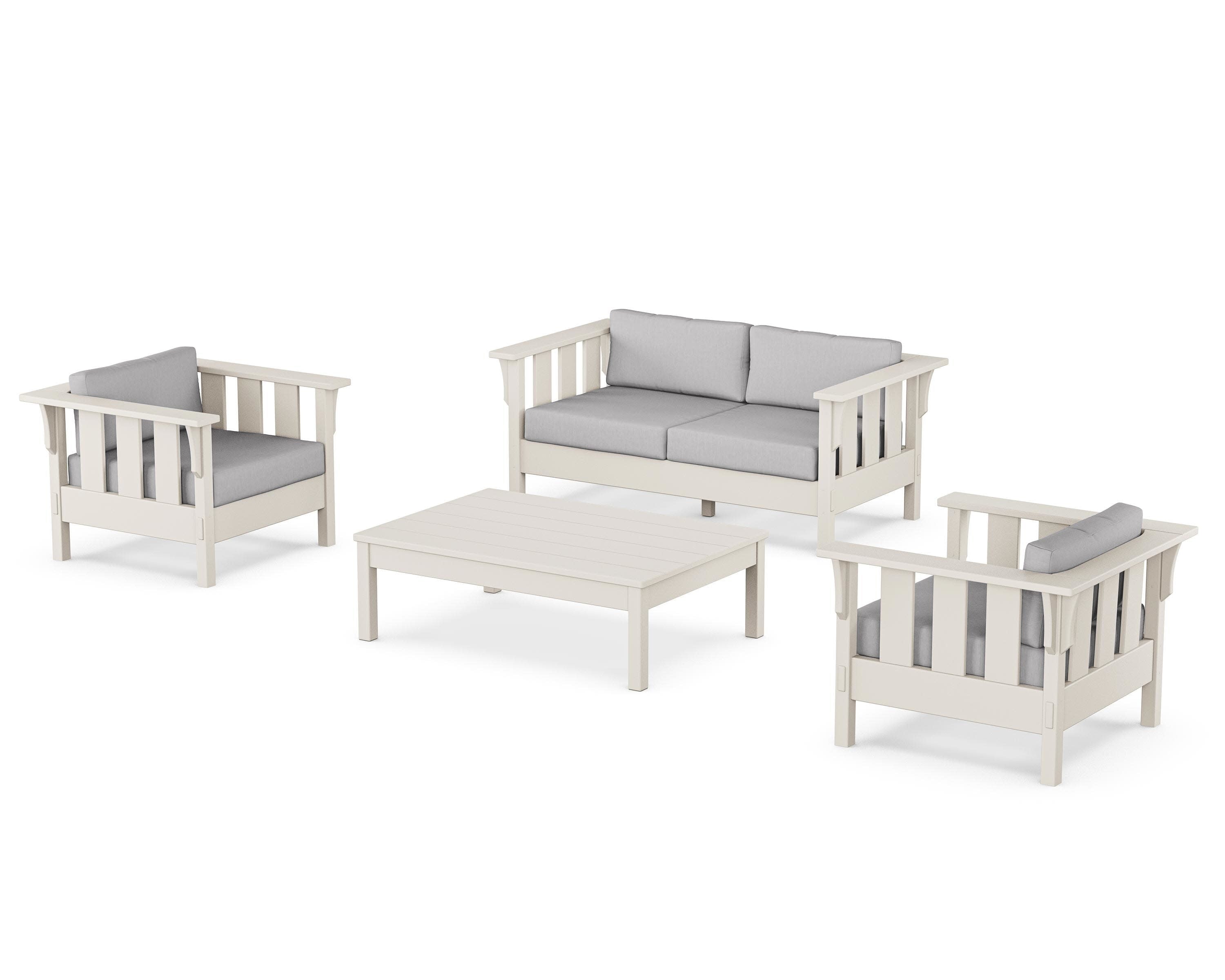 Acadia 4-Piece Deep Seating Set with Loveseat in Sand / Granite